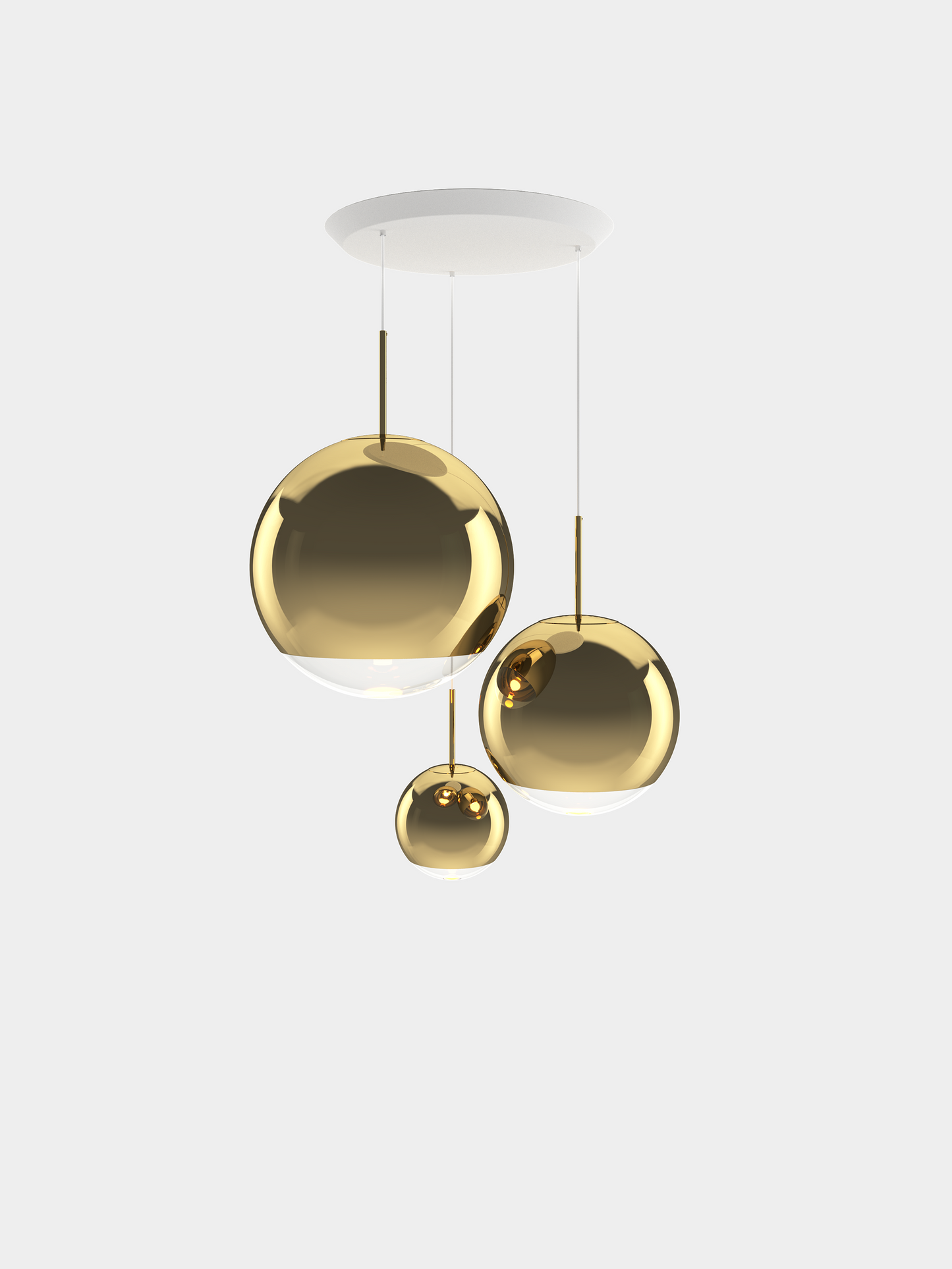 Mirror Ball Pendant System Round Range Gold LED EU LED / Round / Gold