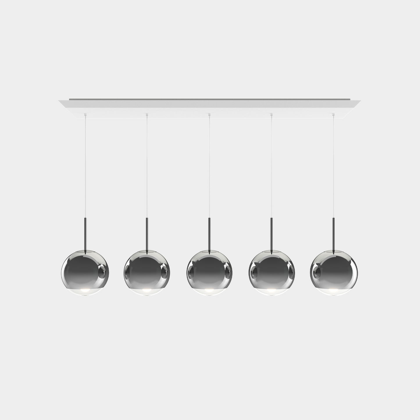 Mirror Ball Pndnt System Linear 25cm Silver LED EU LED / Linear / Silver