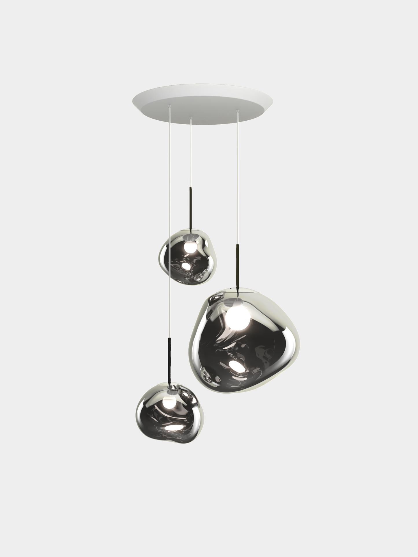 Melt Pendant System Trio Round Silver EU Bulb / Trio-Round / Silver