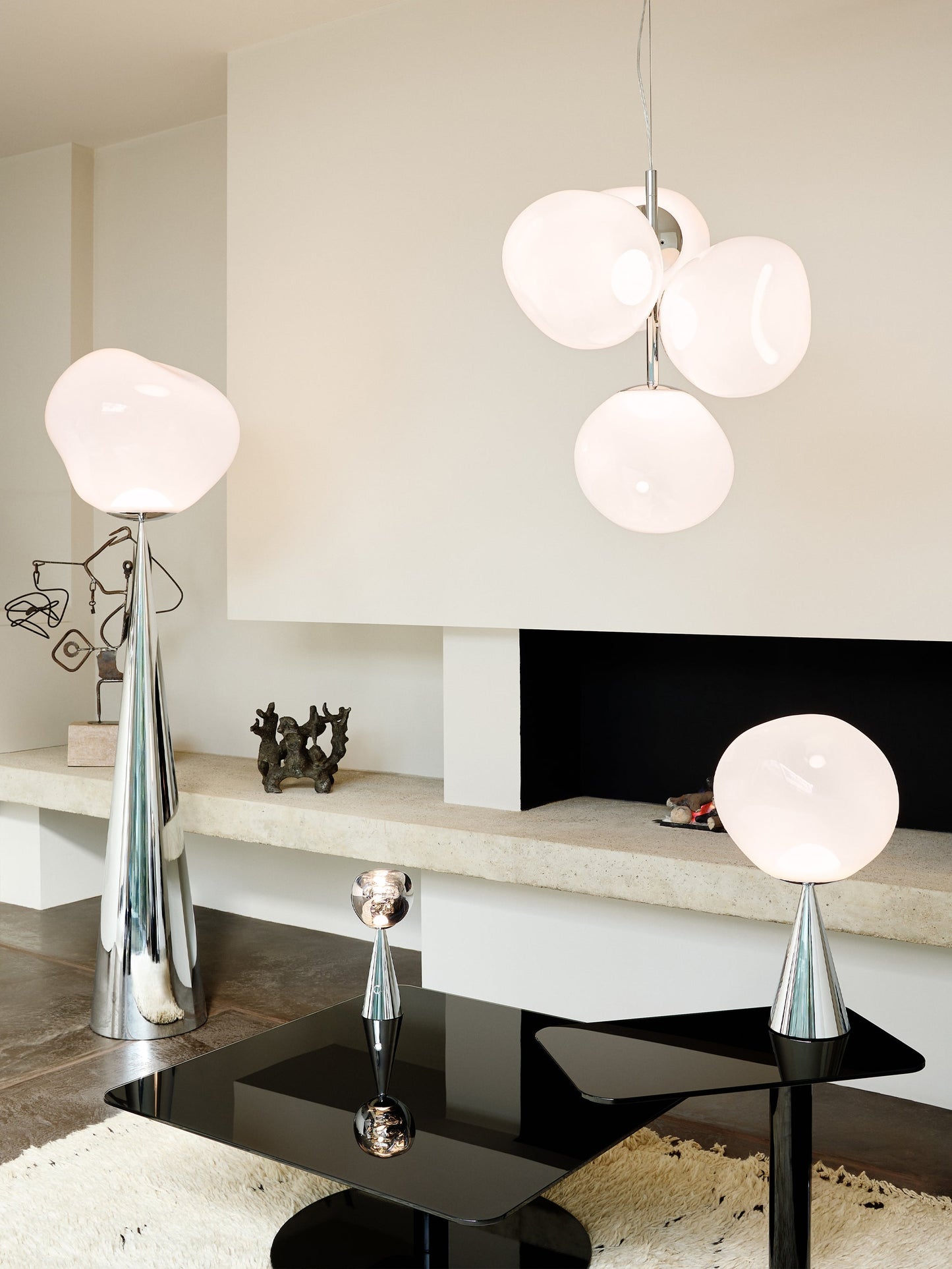 Melt Chandelier Mini Opal/Silver LED CB