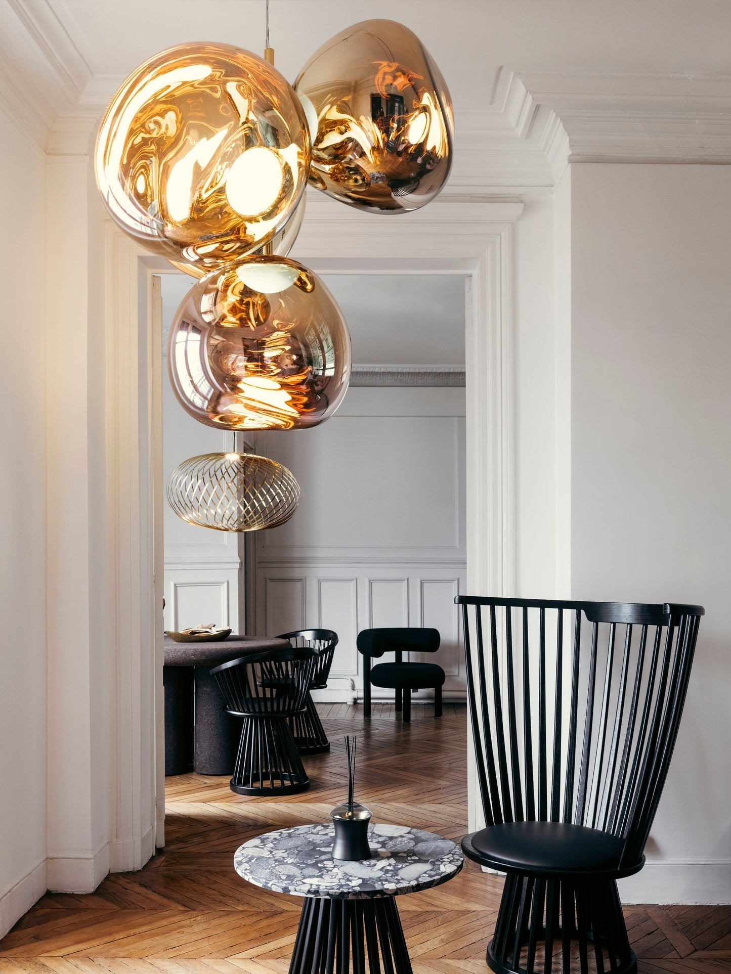 Melt Chandelier Small Gold LED CB