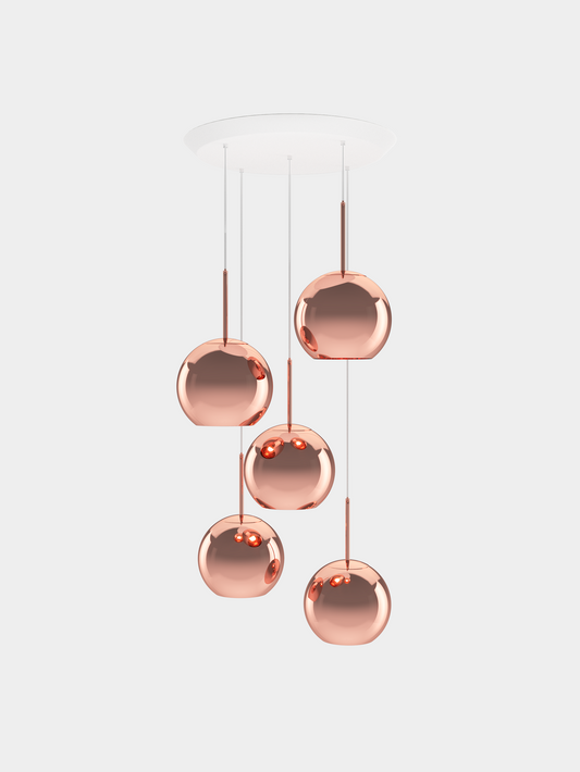 Copper Pendant System Round 25cm LED EU LED / Round / Copper
