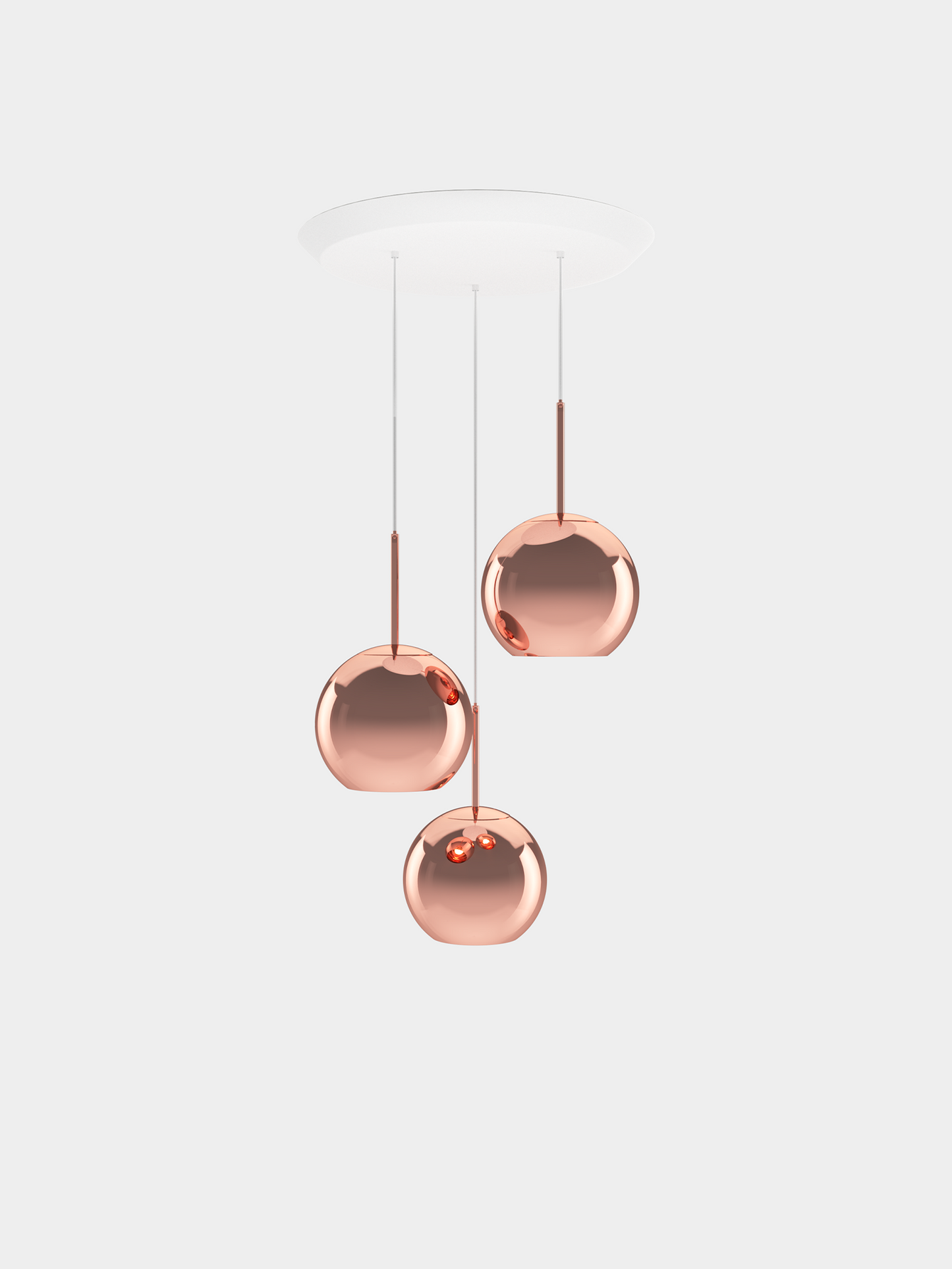 Copper Pendant System Trio Round LED EU LED / Trio-Round / Copper