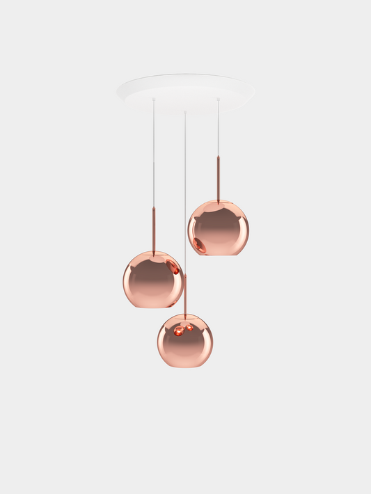 Copper Pendant System Trio Round LED EU LED / Trio-Round / Copper