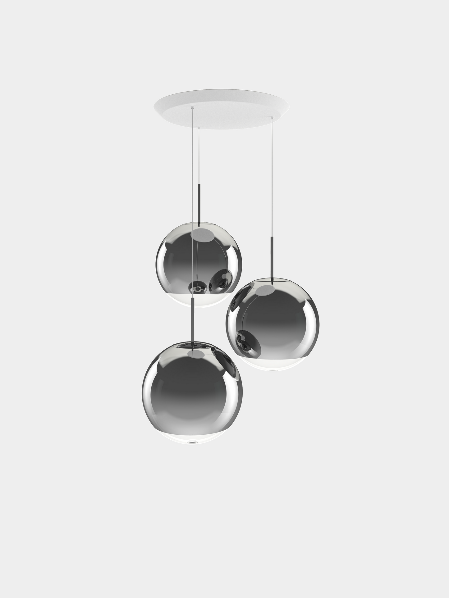 Mirror Ball Pendant System Rnd 40cm Silver LED EU LED / Round / Silver