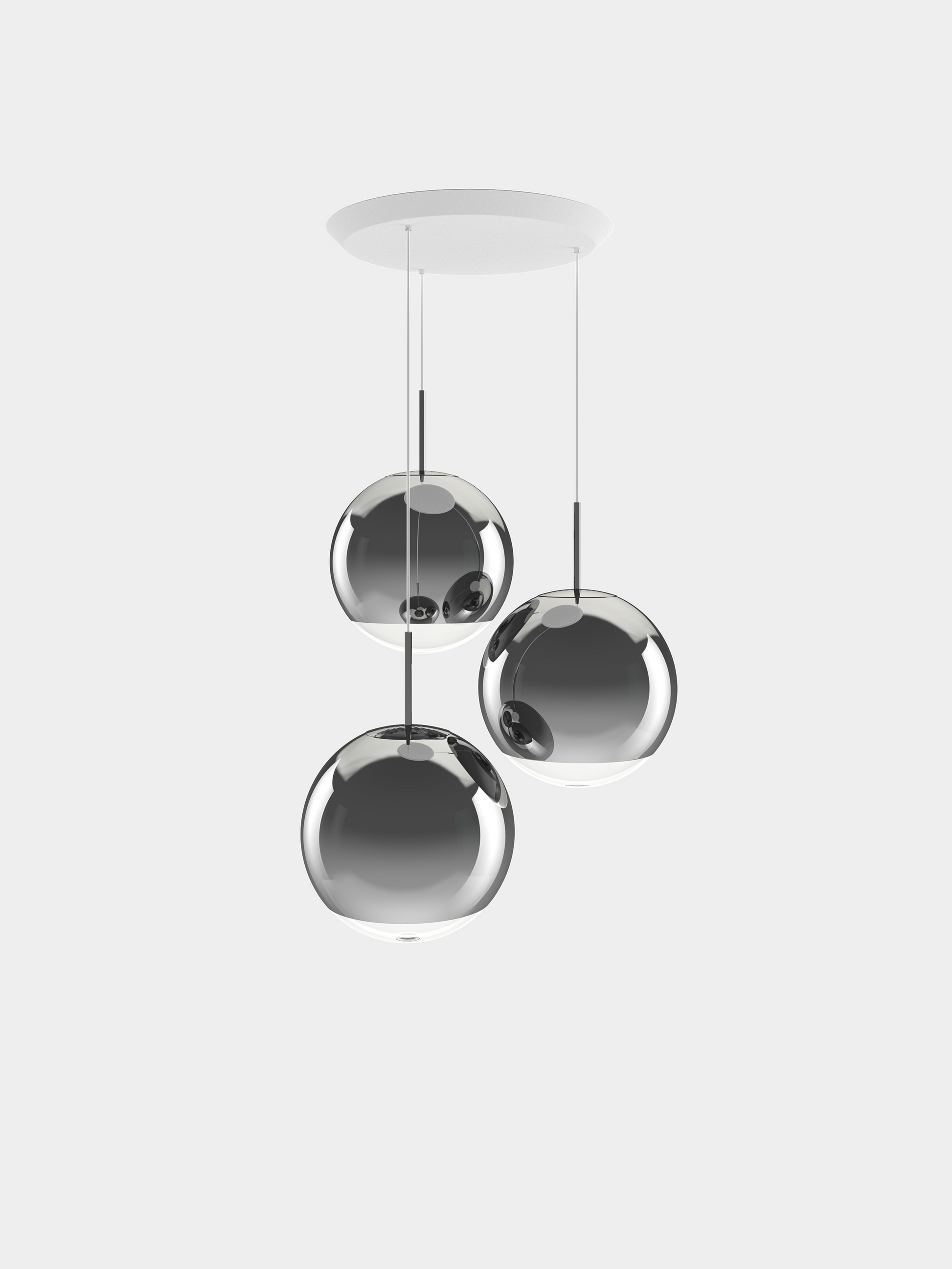 Mirror Ball Pendant System Rnd 40cm Silver LED EU LED / Round / Silver