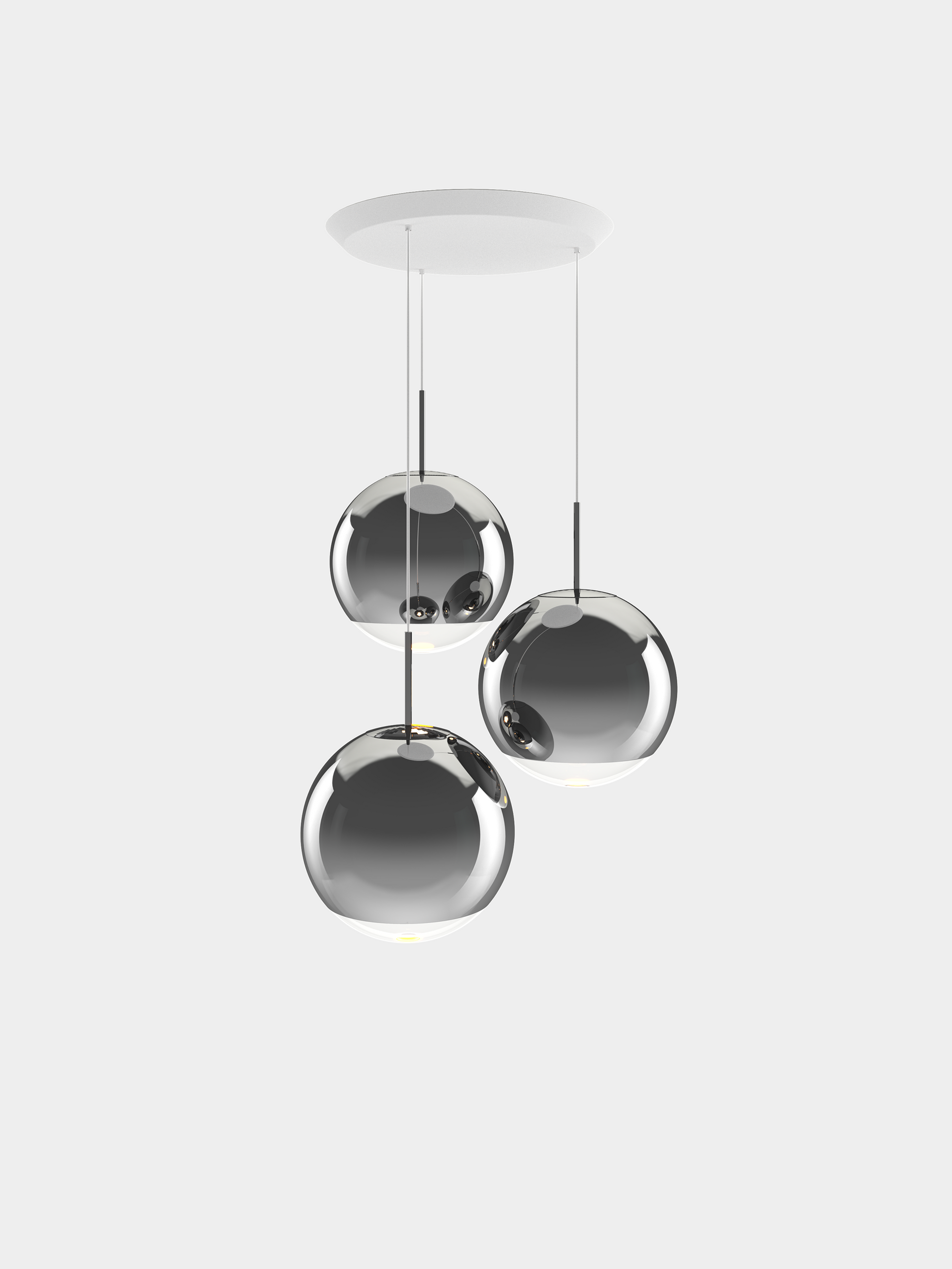 Mirror Ball Pendant System Rnd 40cm Silver LED EU LED / Round / Silver