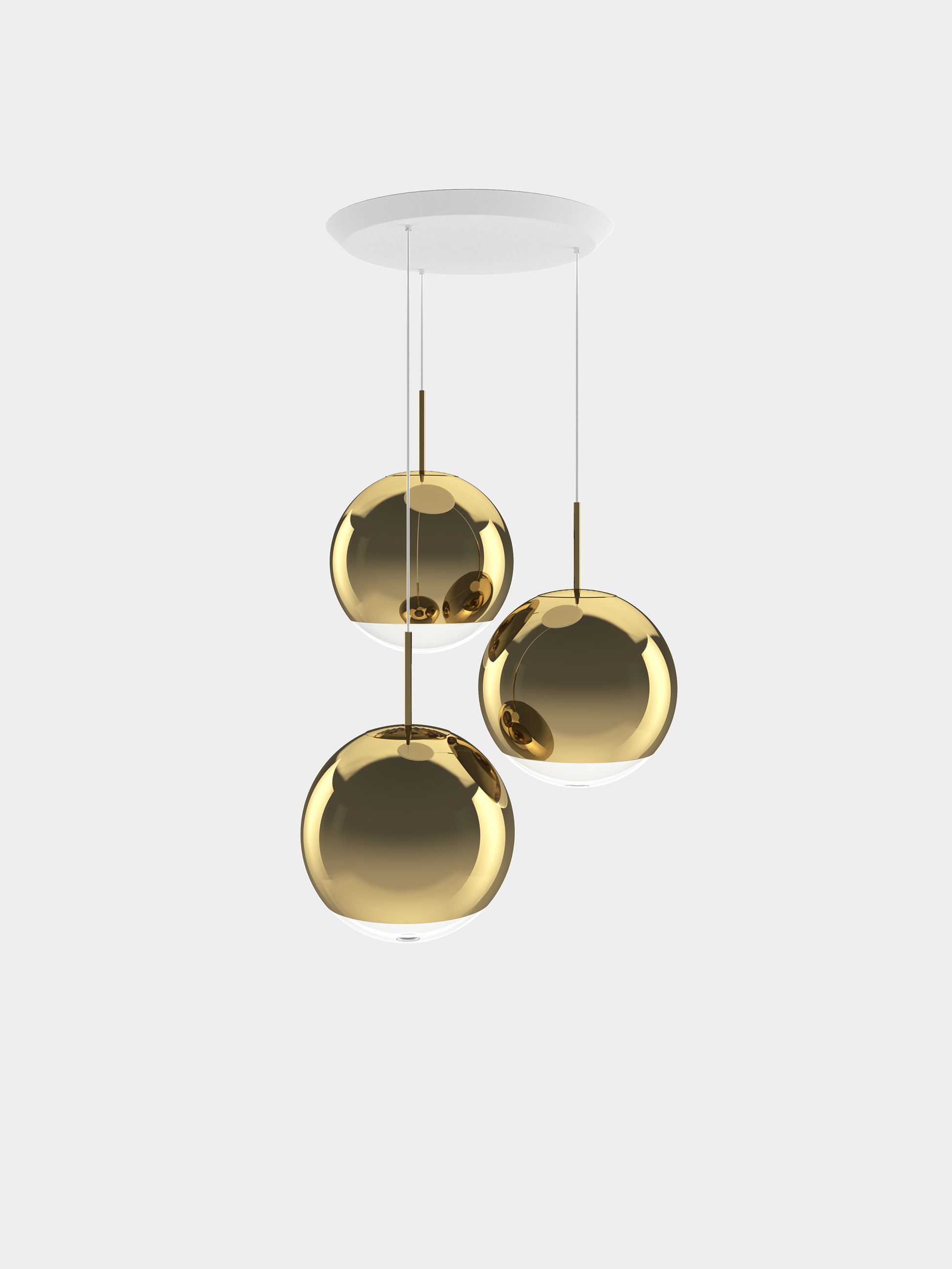 Mirror Ball Pendant System Round 40cm Gold LED EU LED / Round / Gold
