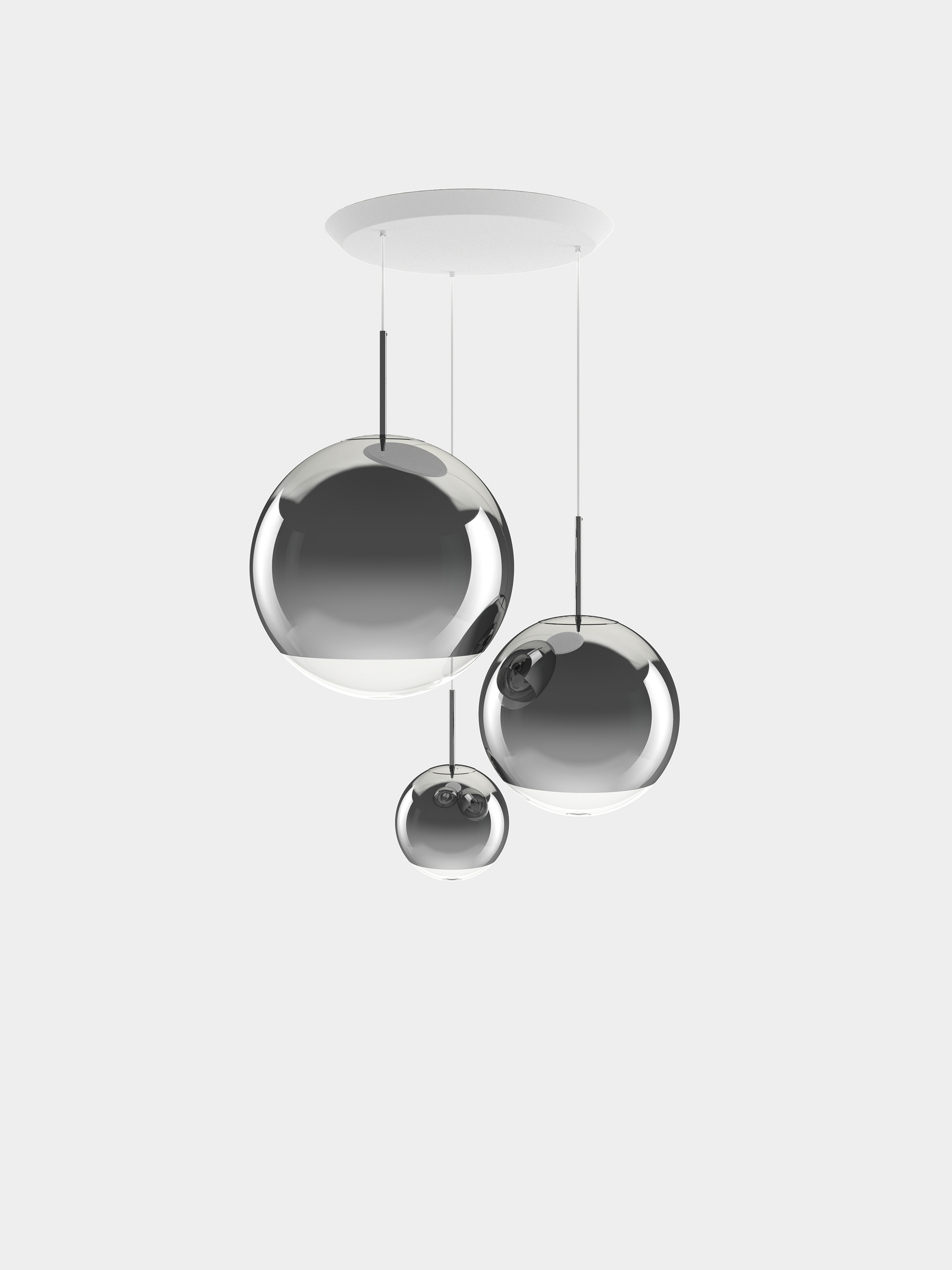Mirror Ball Pendant System Rnd Range Silver LED EU LED / Round / Silver