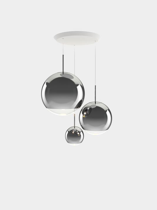 Mirror Ball Pendant System Rnd Range Silver LED EU LED / Round / Silver