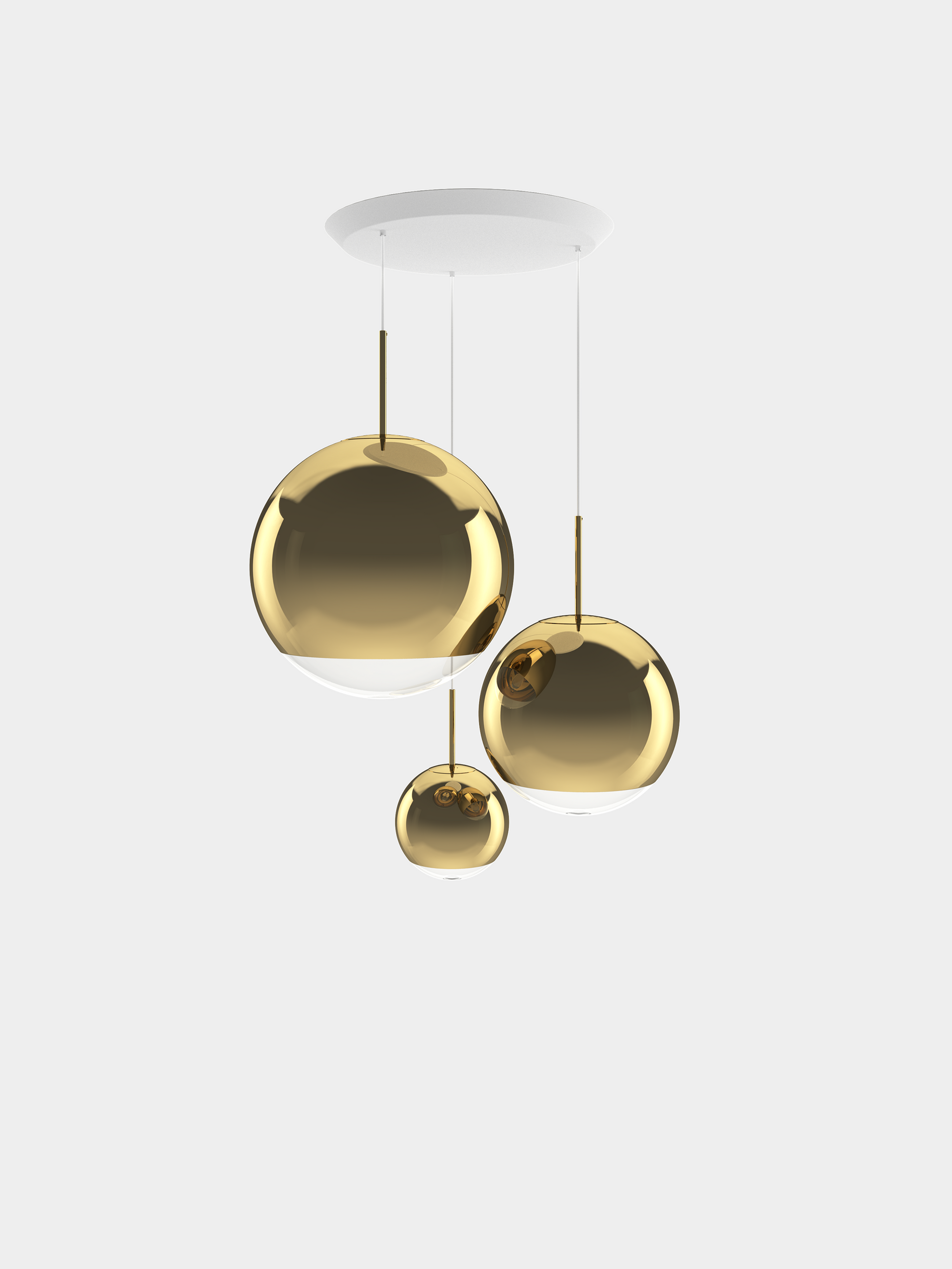 Mirror Ball Pendant System Round Range Gold LED EU LED / Round / Gold