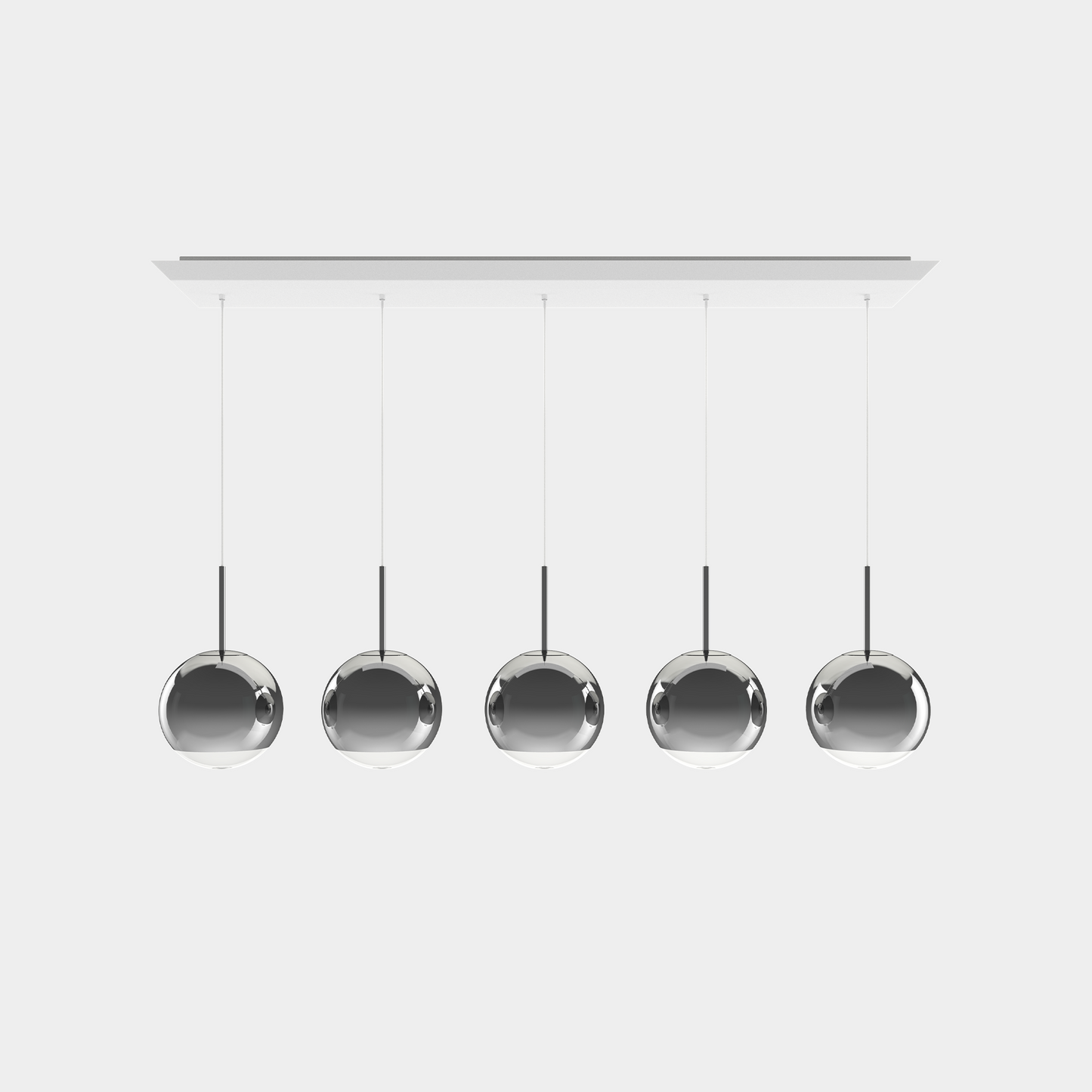 Mirror Ball Pndnt System Linear 25cm Silver LED EU LED / Linear / Silver