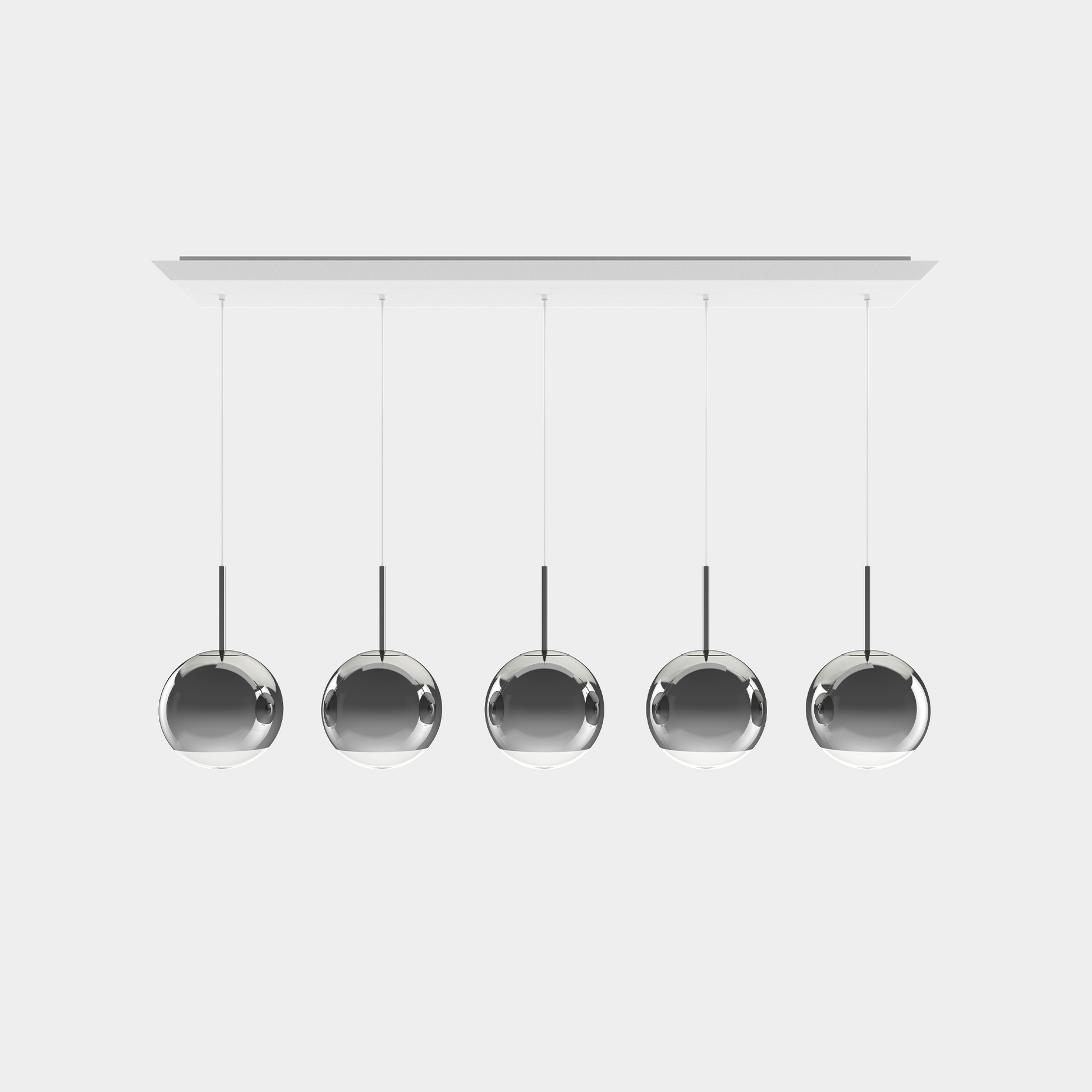 Mirror Ball Pndnt System Linear 25cm Silver LED EU LED / Linear / Silver