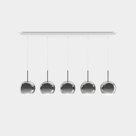 Mirror Ball Pndnt System Linear 25cm Silver LED EU LED / Linear / Silver