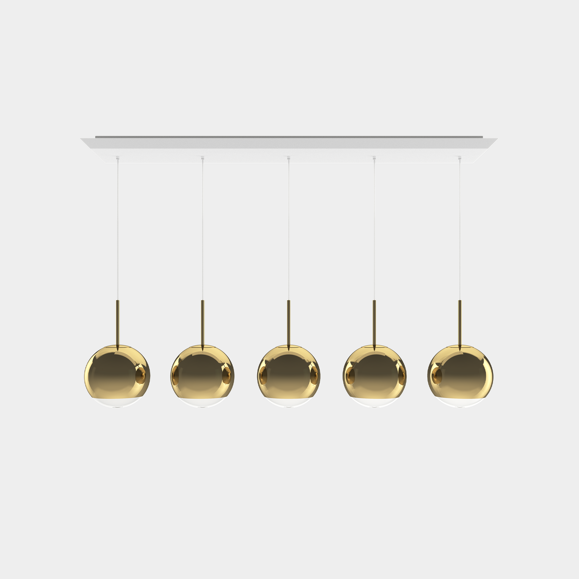 Mirror Ball Pendant System Linear 25cm Gold LED EU LED / Linear / Gold