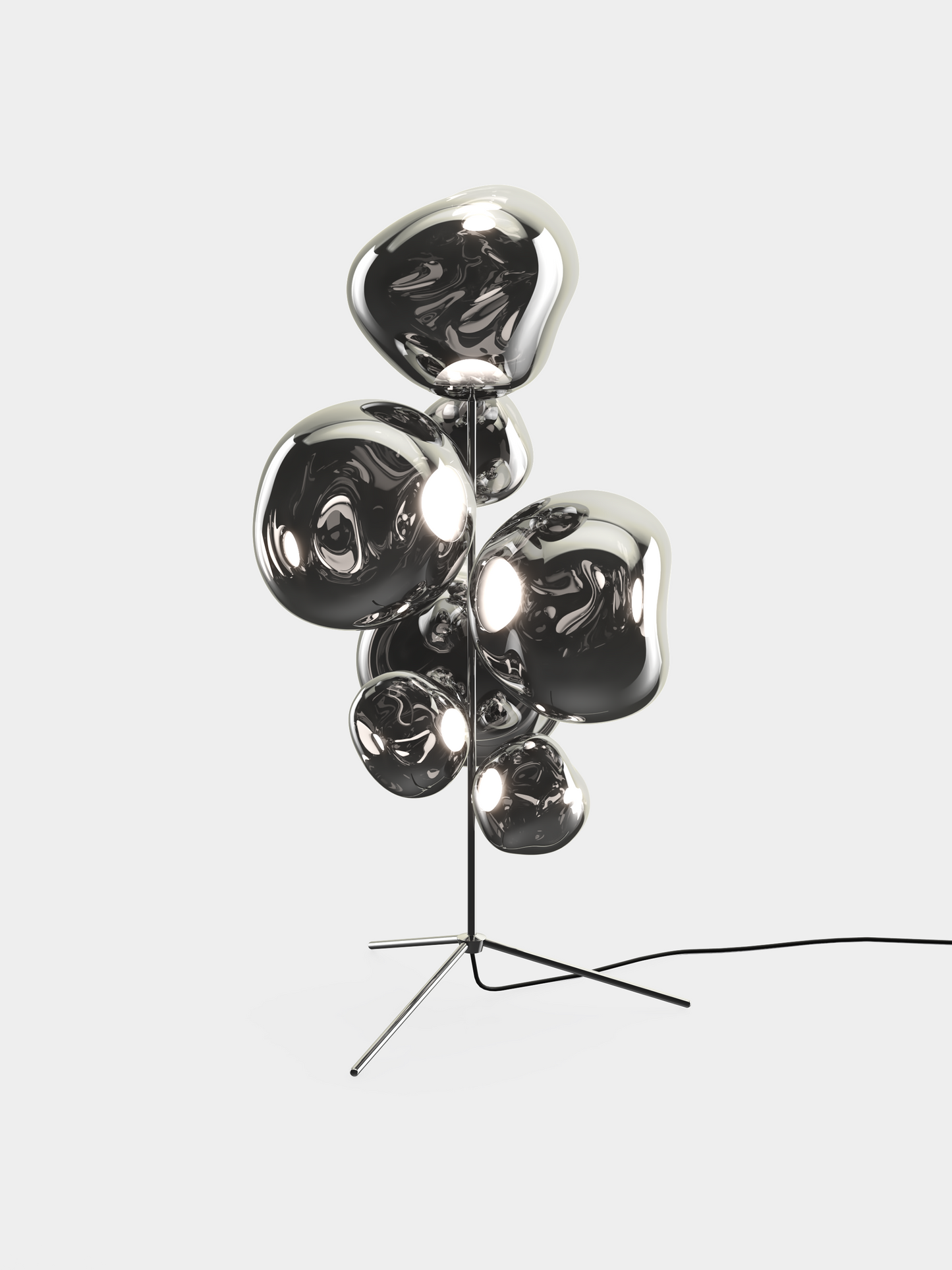 Melt Floor Chandelier Silver LED UN USA LED / Silver