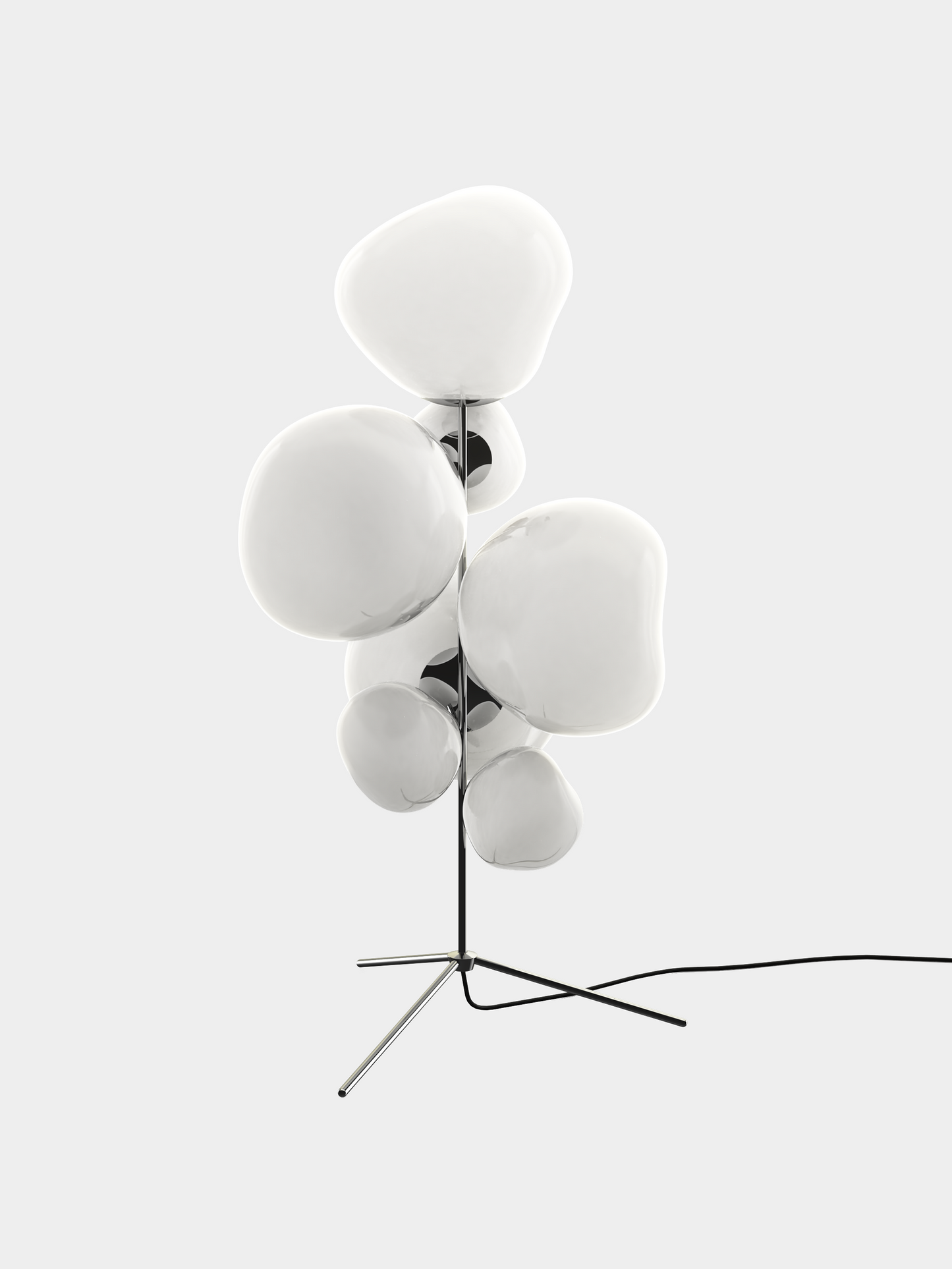 Melt Floor Chandelier Opal/Silver LED UN USA LED / Silver