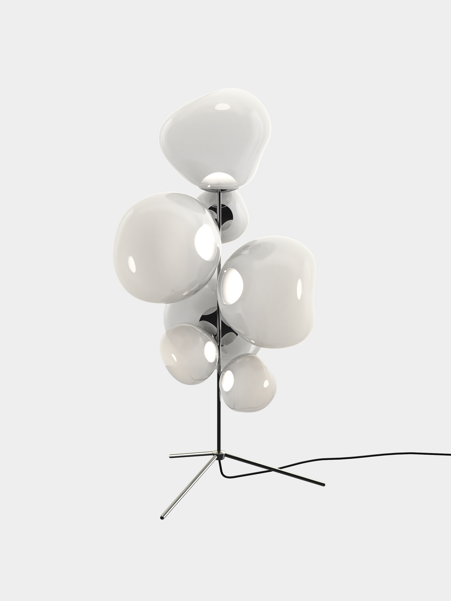 Melt Floor Chandelier Opal/Silver LED UN USA LED / Silver