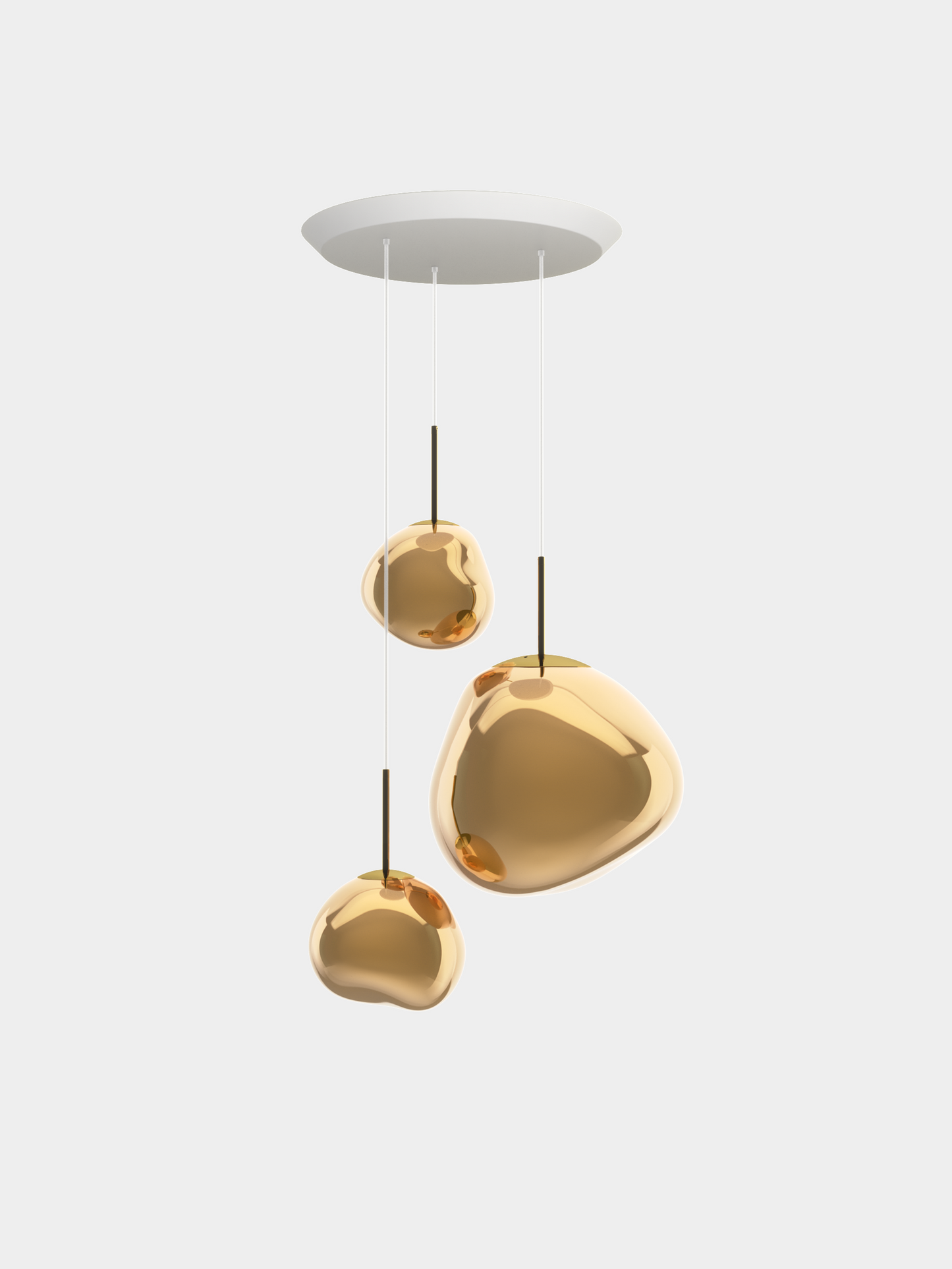 Melt Pendant System Trio Round Gold LED EU LED / Trio-Round / Gold
