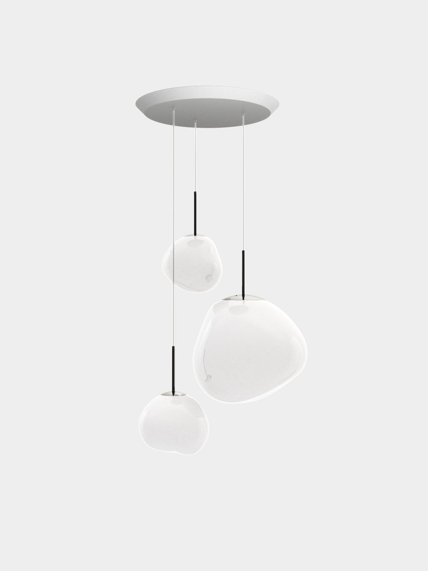 Melt Pendant System Trio Round Opal/Silver LED EU LED / Trio-Round / Silver