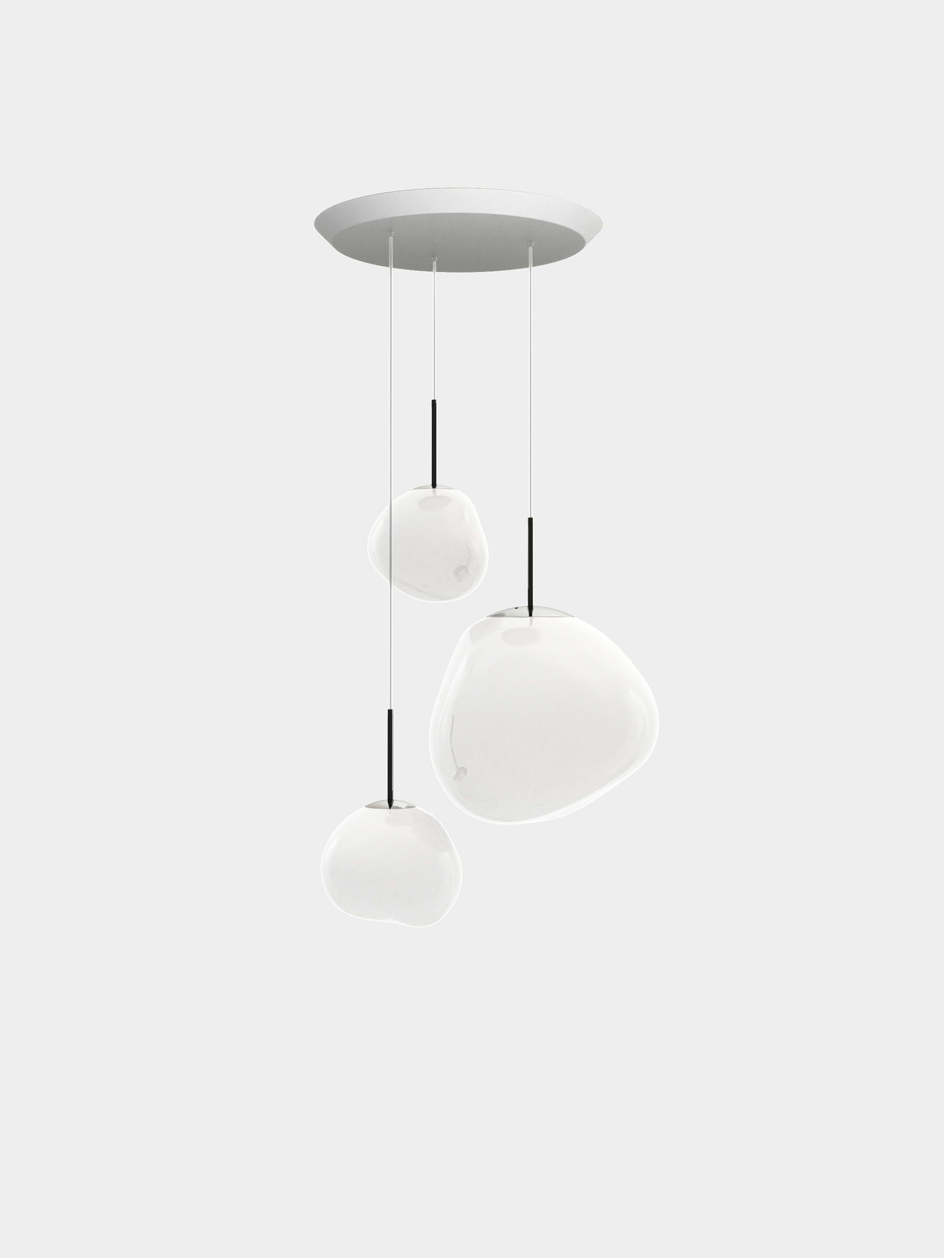 Melt Pendant System Trio Round Opal/Silver LED EU LED / Trio-Round / Silver