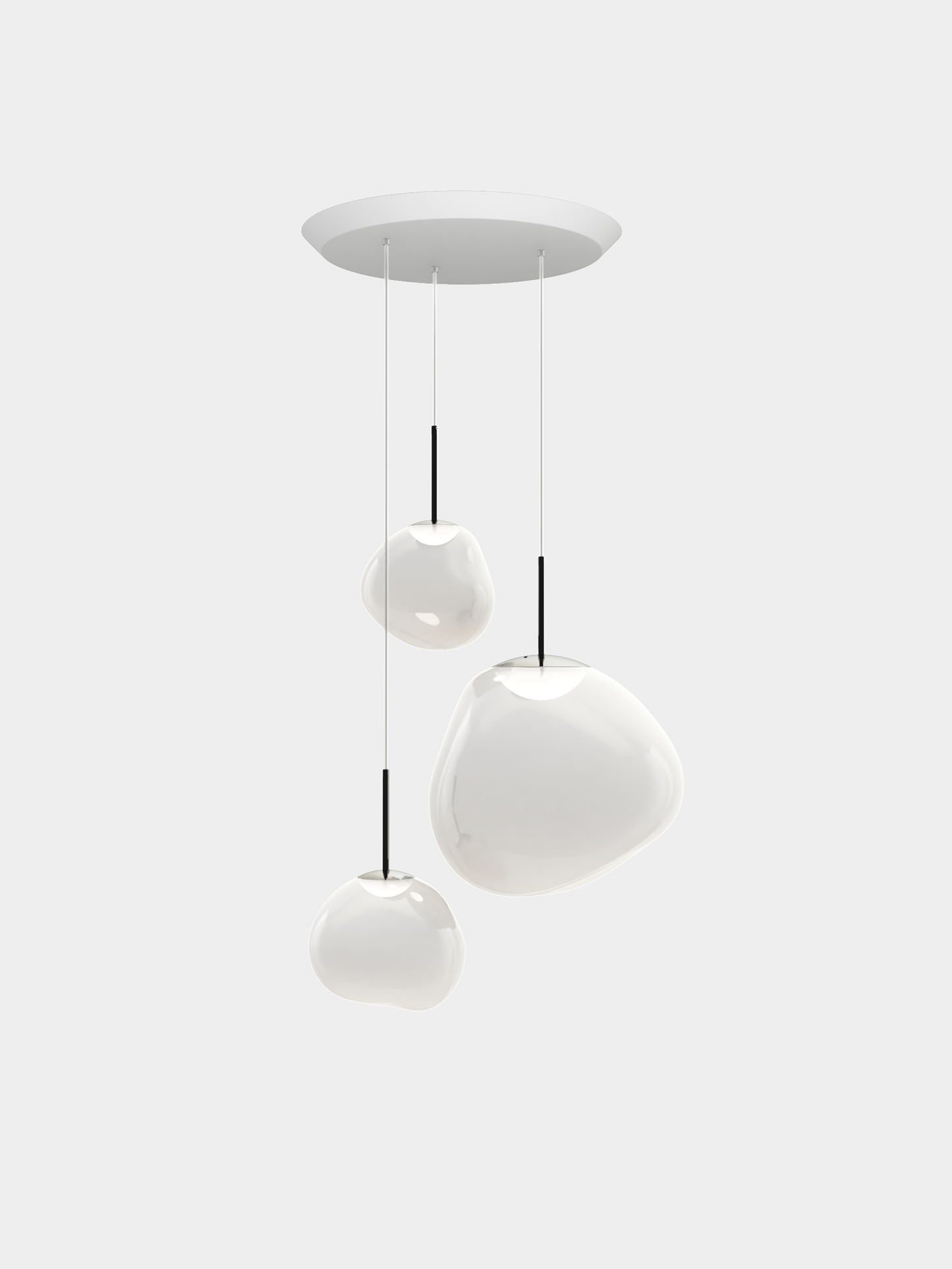 Melt Pendant System Trio Round Opal/Silver LED EU LED / Trio-Round / Silver