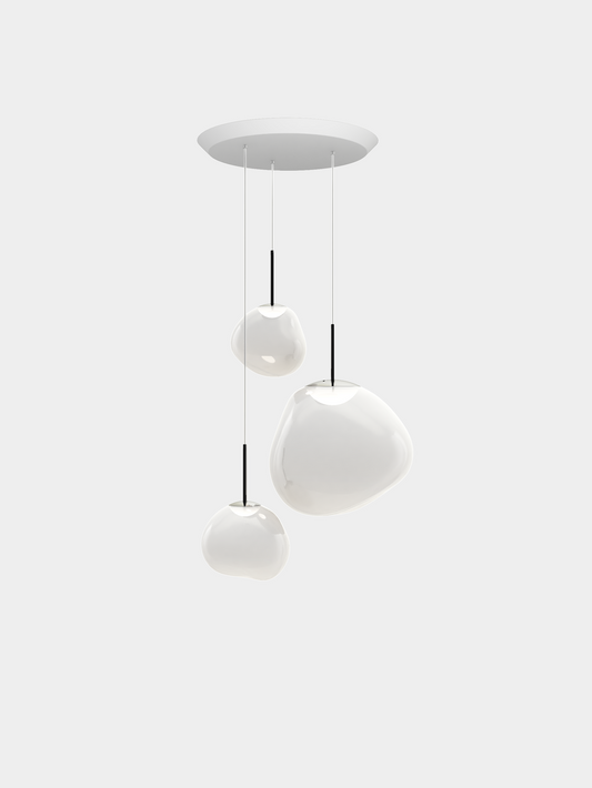 Melt Pendant System Trio Round Opal/Silver LED EU LED / Trio-Round / Silver