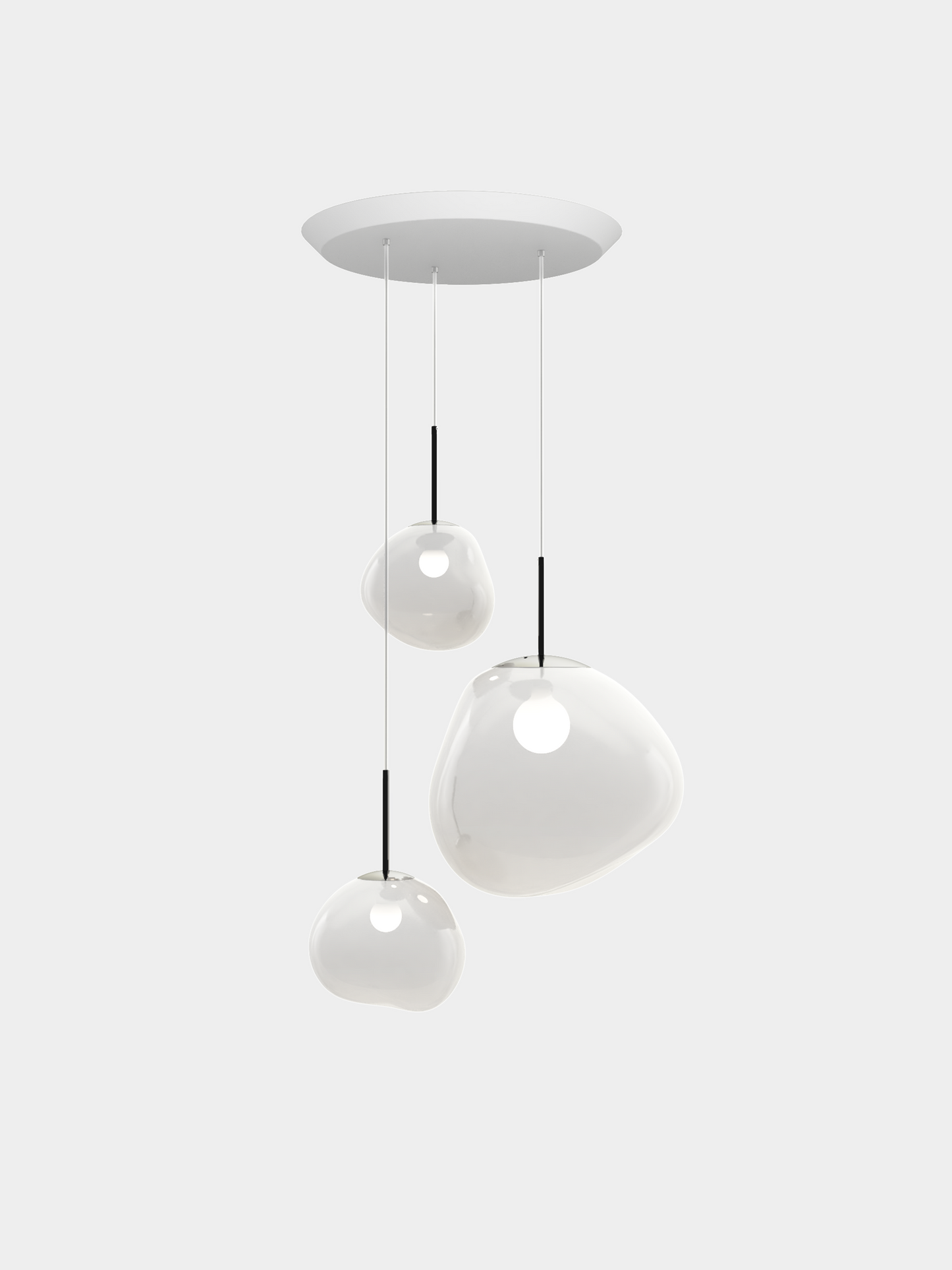 Melt Pendant System Trio Round Opal/Silver EU Bulb / Trio-Round / Silver