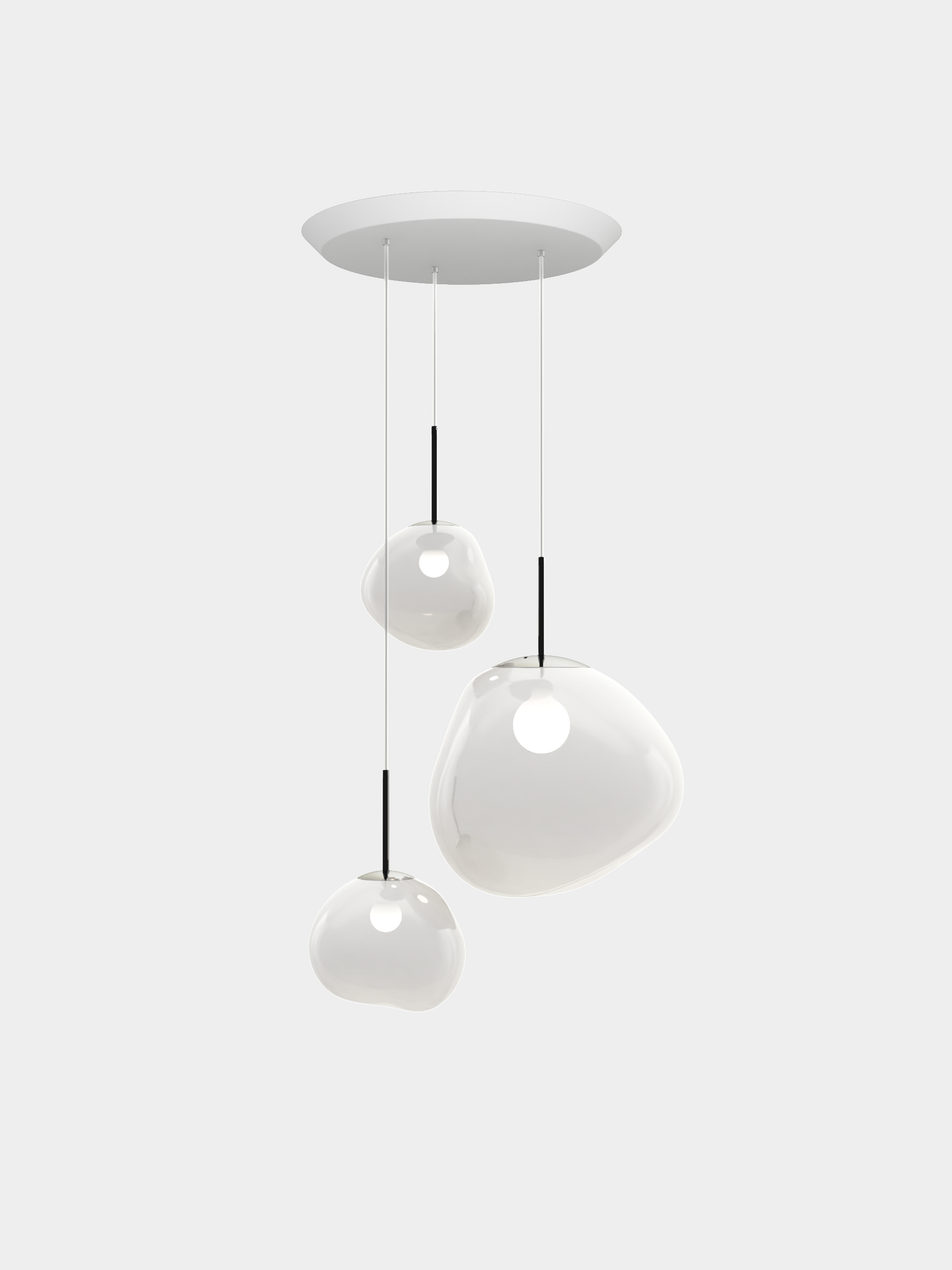 Melt Pendant System Trio Round Opal/Silver EU Bulb / Trio-Round / Silver
