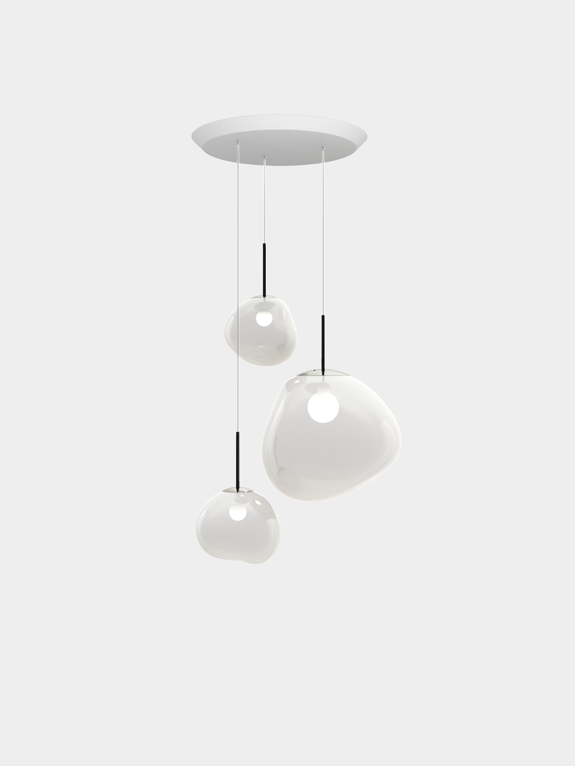 Melt Pendant System Trio Round Opal/Silver EU Bulb / Trio-Round / Silver
