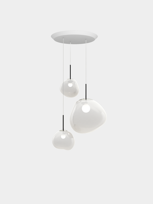 Melt Pendant System Trio Round Opal/Silver EU Bulb / Trio-Round / Silver