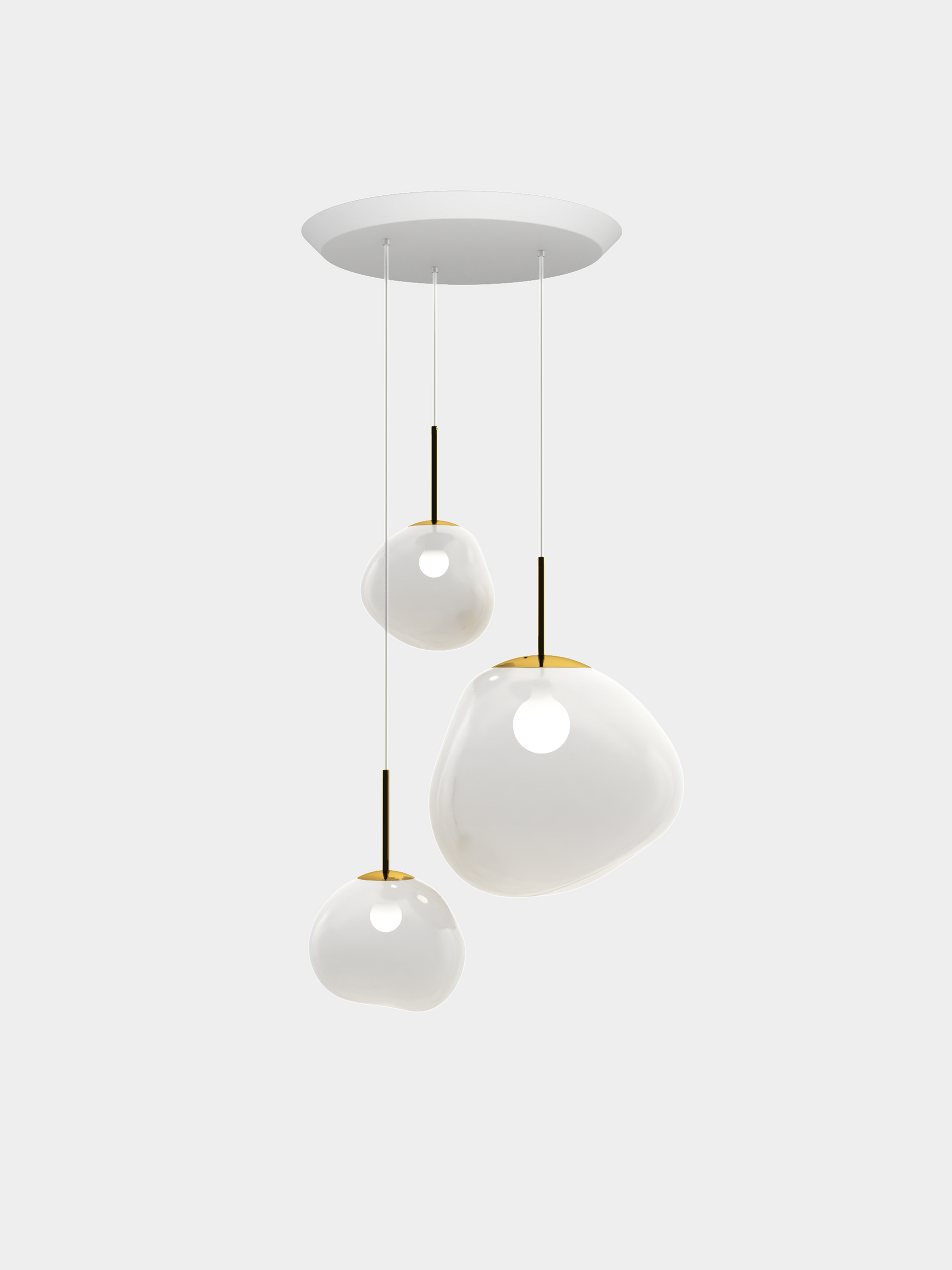 Melt Pendant System Trio Round Opal/Gold EU Bulb / Trio-Round / Gold