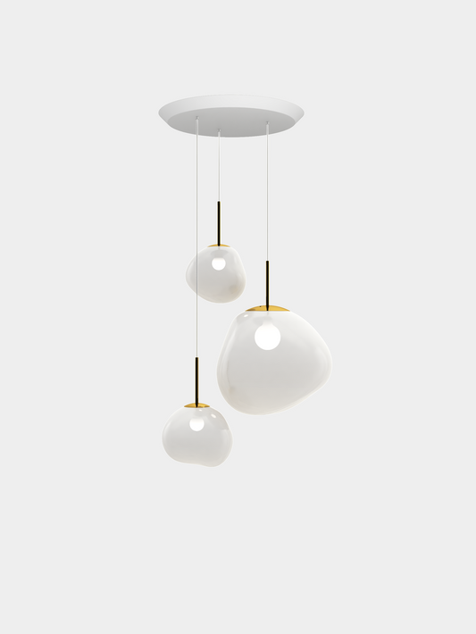 Melt Pendant System Trio Round Opal/Gold EU Bulb / Trio-Round / Gold