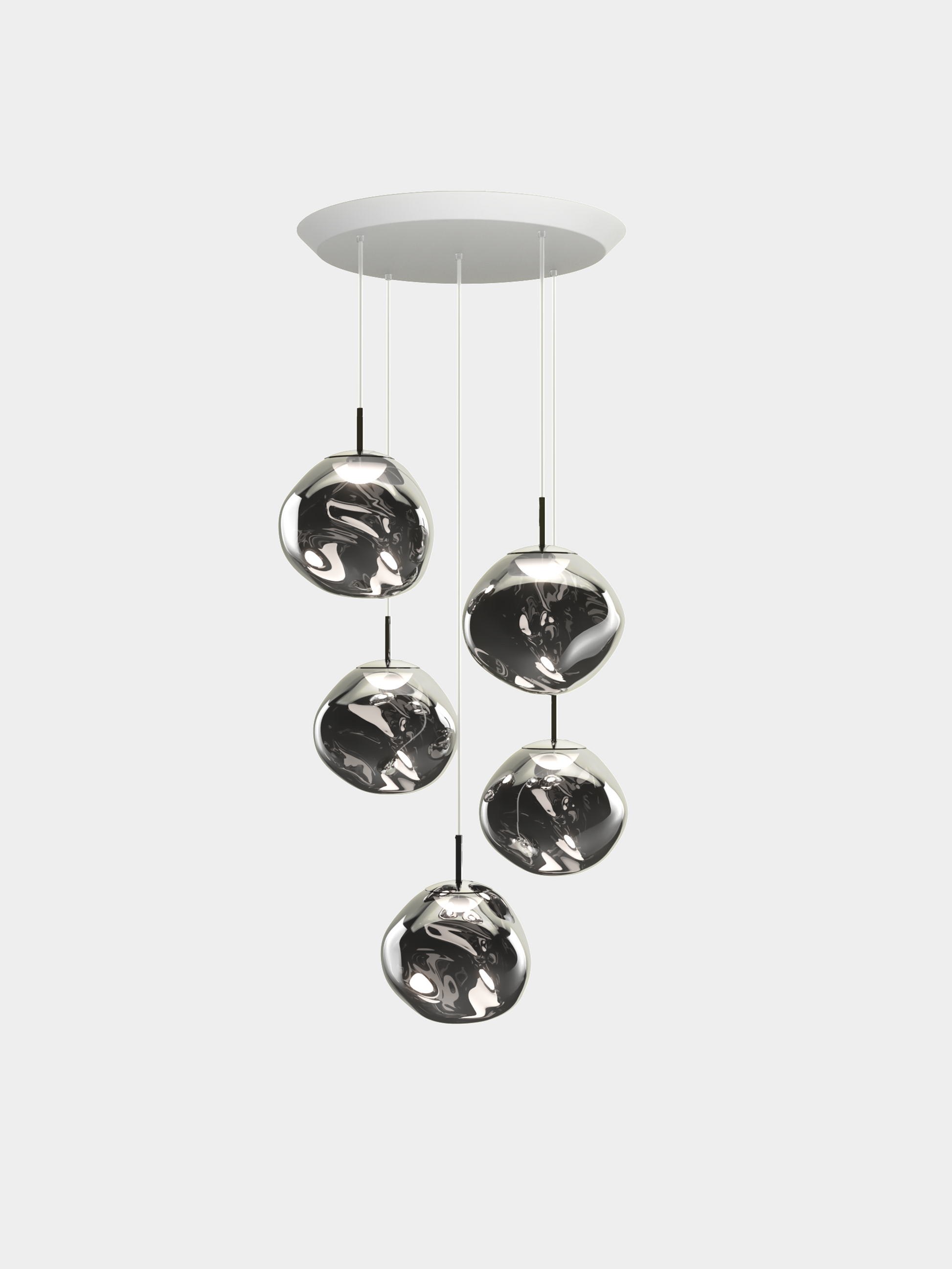 Melt Pendant System Mini Round Silver LED EU LED / Mini-Round / Silver