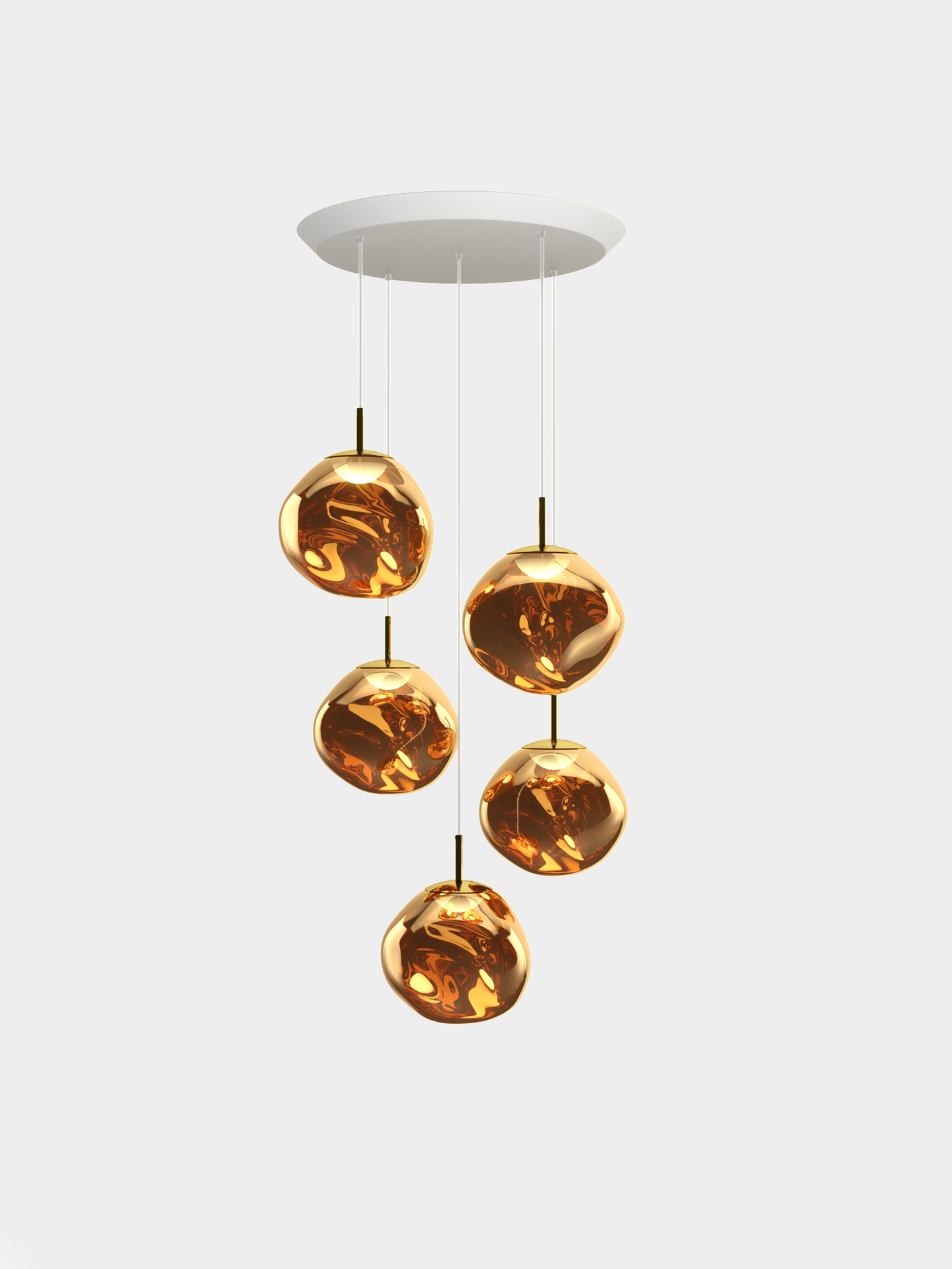 Melt Pendant System Mini Round Gold LED EU LED / Mini-Round / Gold