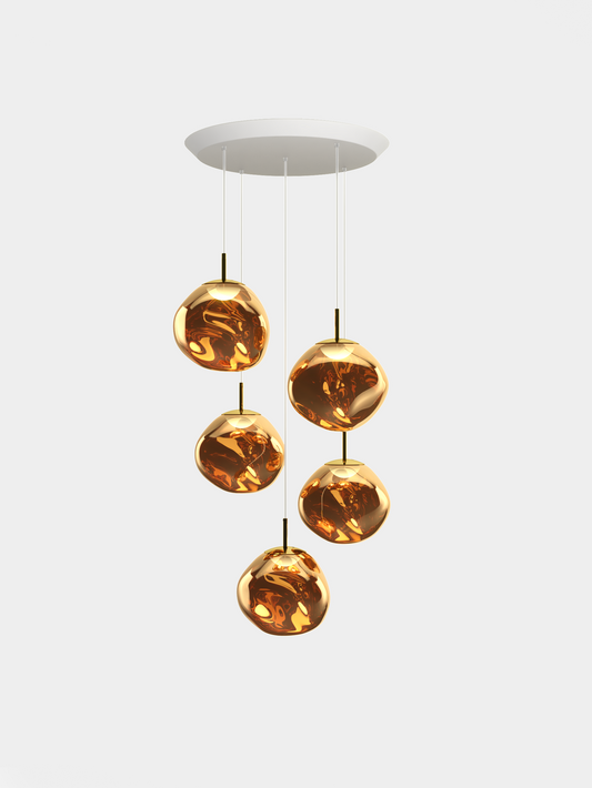 Melt Pendant System Mini Round Gold LED EU LED / Mini-Round / Gold
