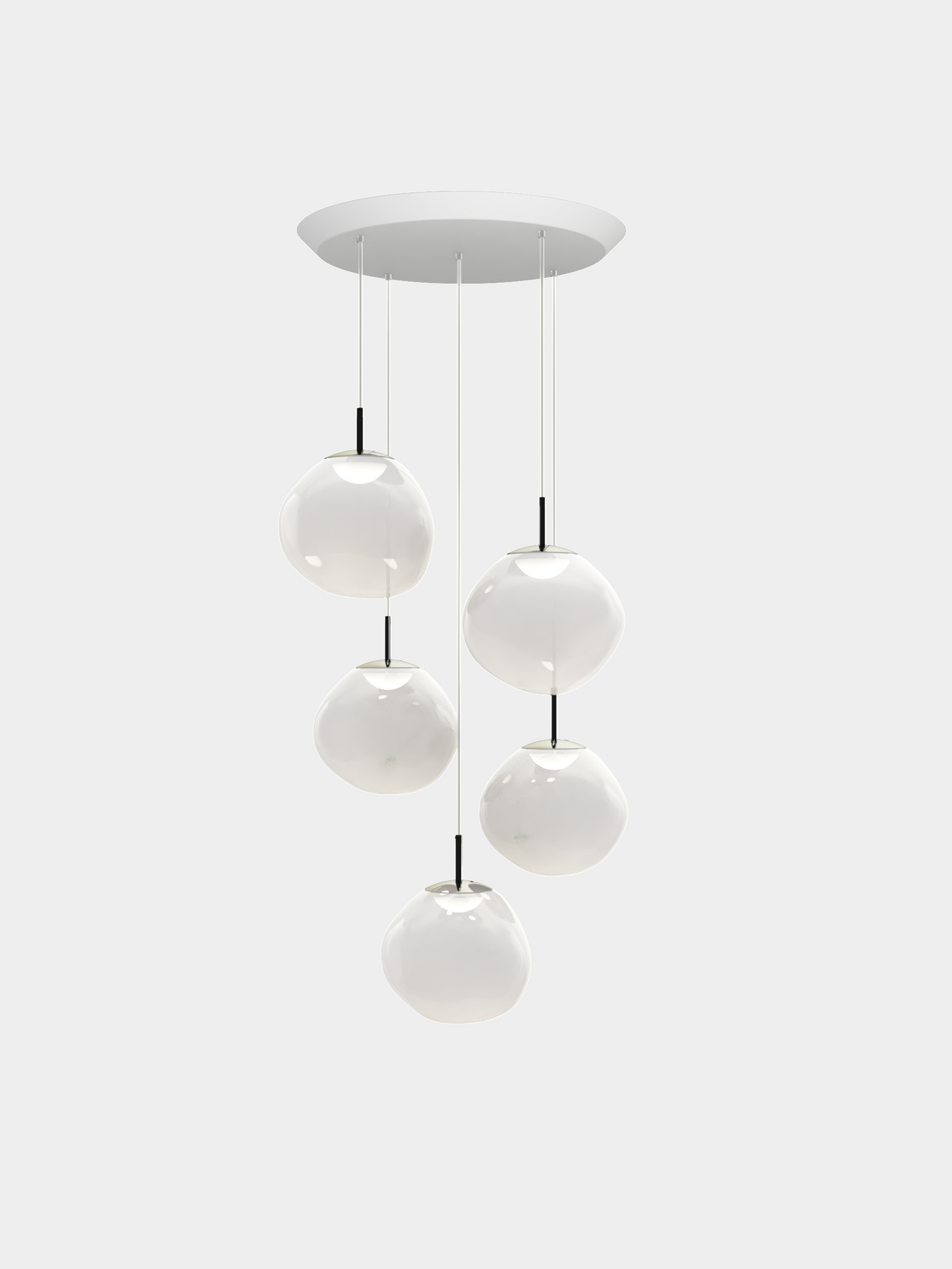 Melt Pendant System Mini Round Opal/Silver LED EU LED / Mini-Round / Silver