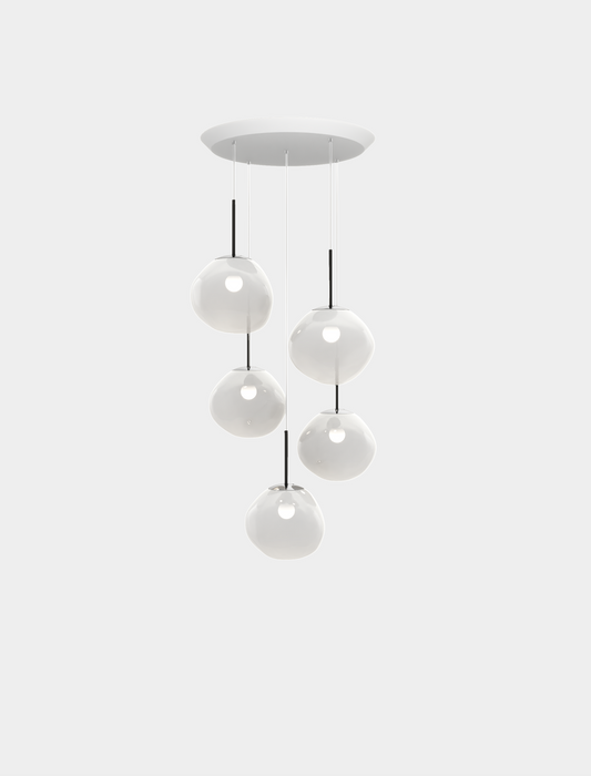 Melt Pendant System Mini Round Opal/Silver EU Bulb / Mini-Round / Silver