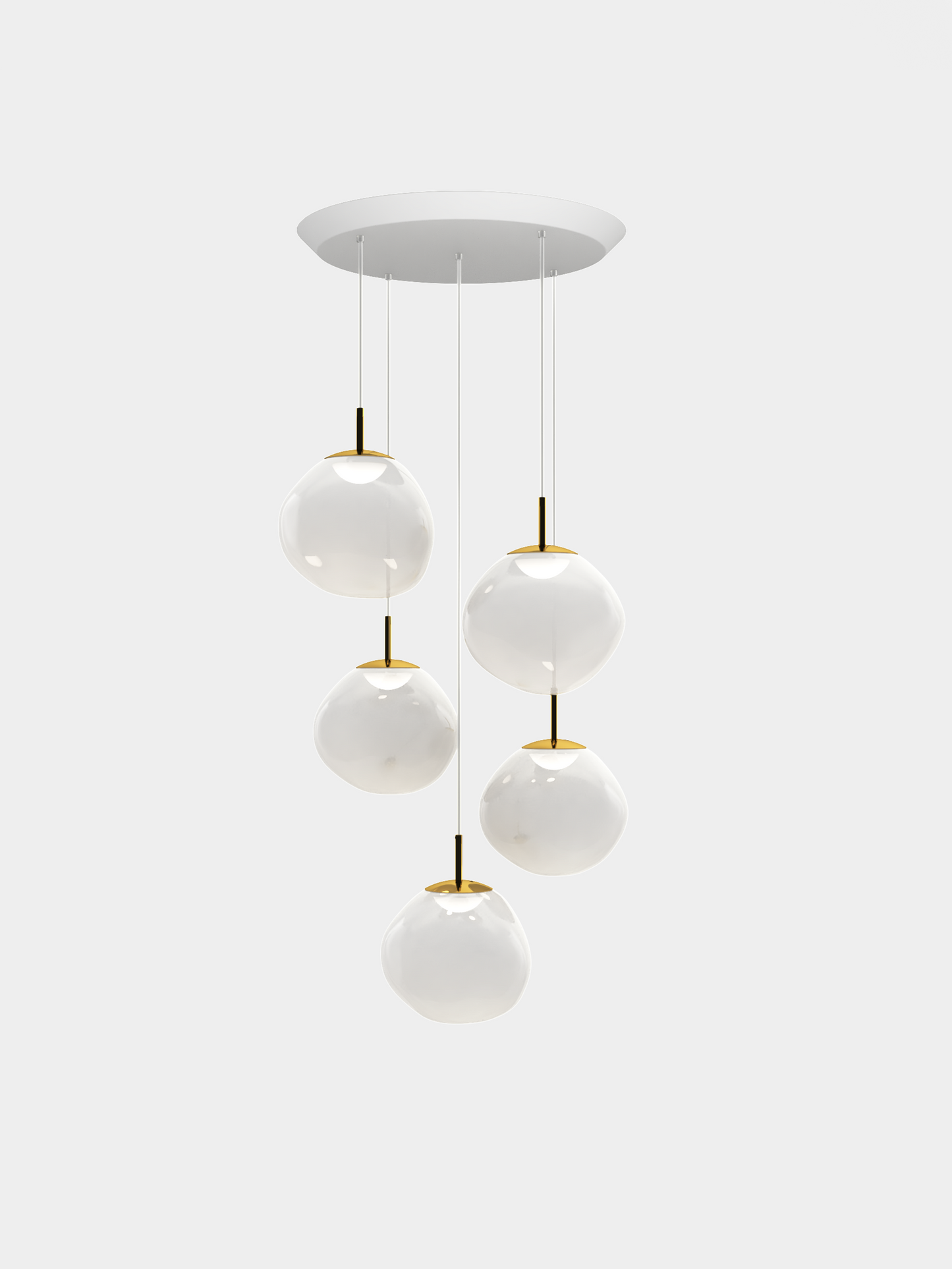 Melt Pendant System Mini Round Opal/Gold LED EU LED / Mini-Round / Gold