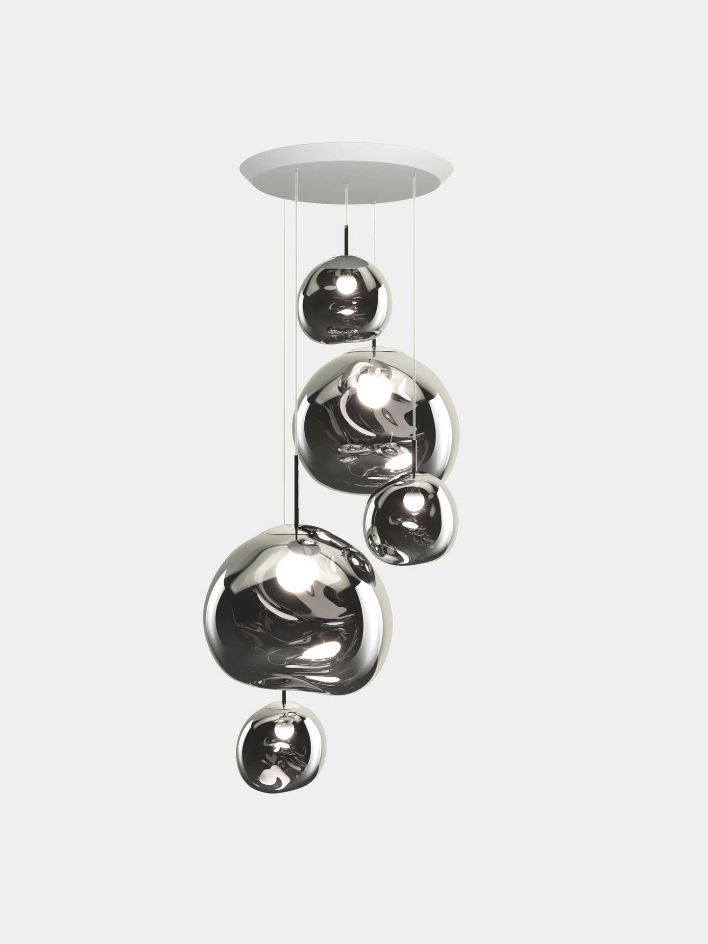 Melt Pendant System Large Round Silver LED EU LED / Large-Round / Silver