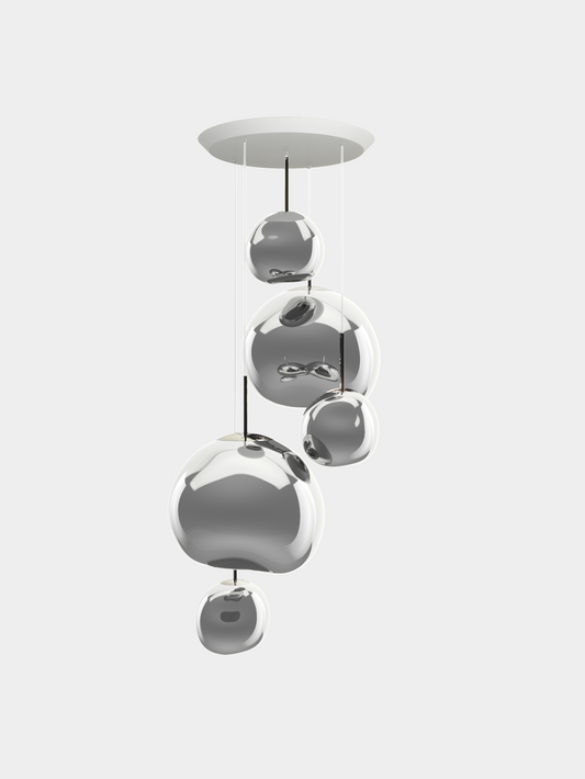 Melt Pendant System Large Round Silver LED EU LED / Large-Round / Silver