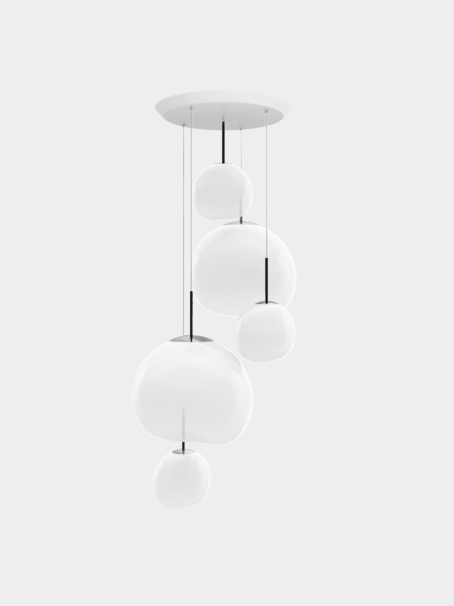 Melt Pendant System Large Round Opal/Silver EU Bulb / Large-Round / Silver