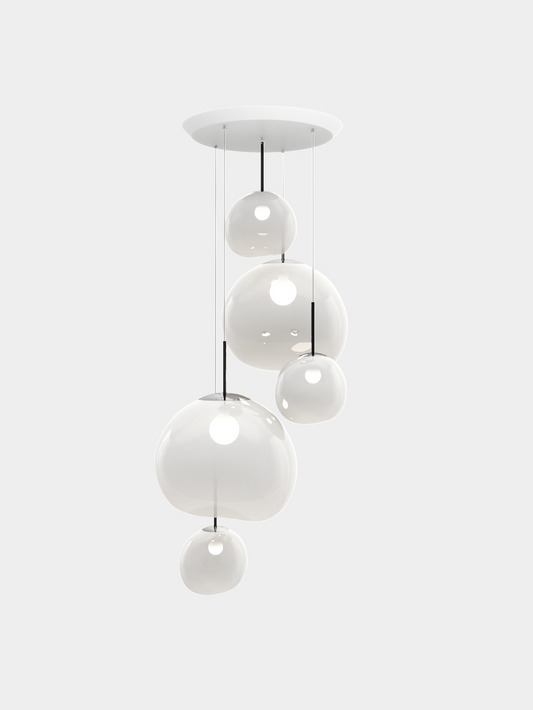 Melt Pendant System Large Round Opal/Silver EU Bulb / Large-Round / Silver