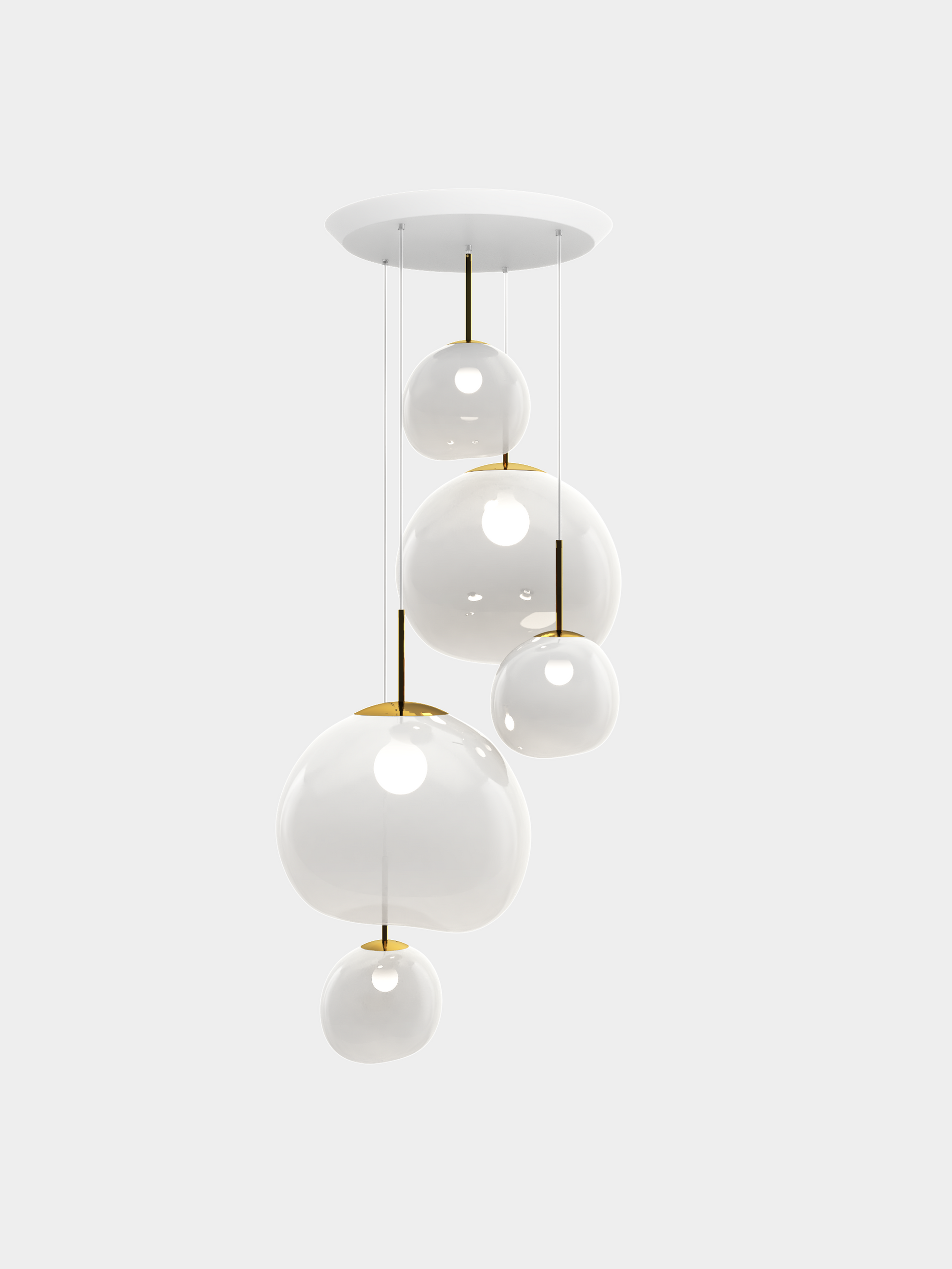 Melt Pendant System Large Round Opal/Gold EU Bulb / Large-Round / Gold