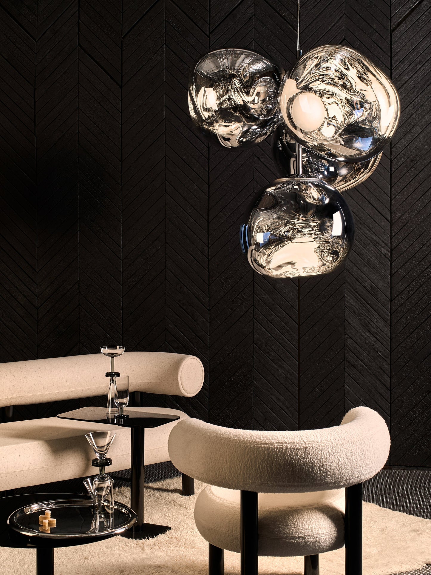 Melt Chandelier Small Silver LED CB (EU MEC01CH-CEUM4)
