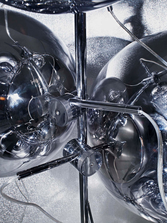 Mirror Ball Floor Chandelier Silver LED UN USA