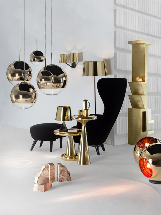 Mirror Ball Pendant 25cm Gold LED CB-CCC