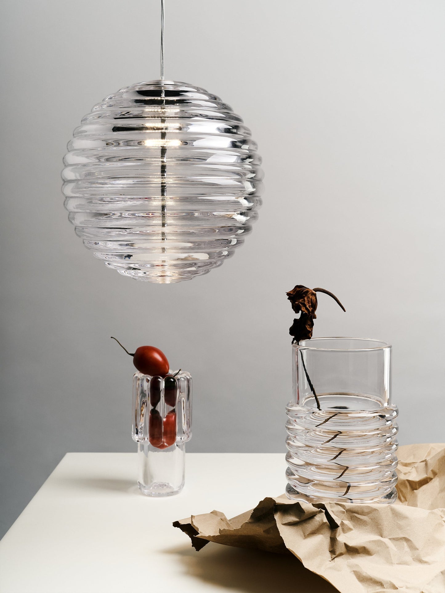 Press Pendant Sphere Clear 2700K LED CB-CCC