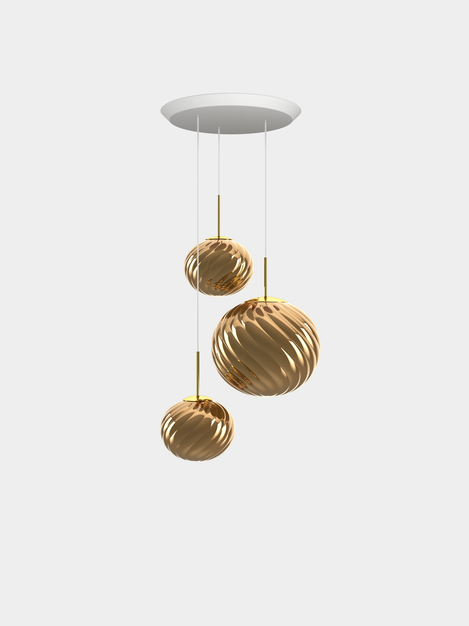 Whirl Pendant System Trio Round Gold EU Bulb / Trio-Round / Gold