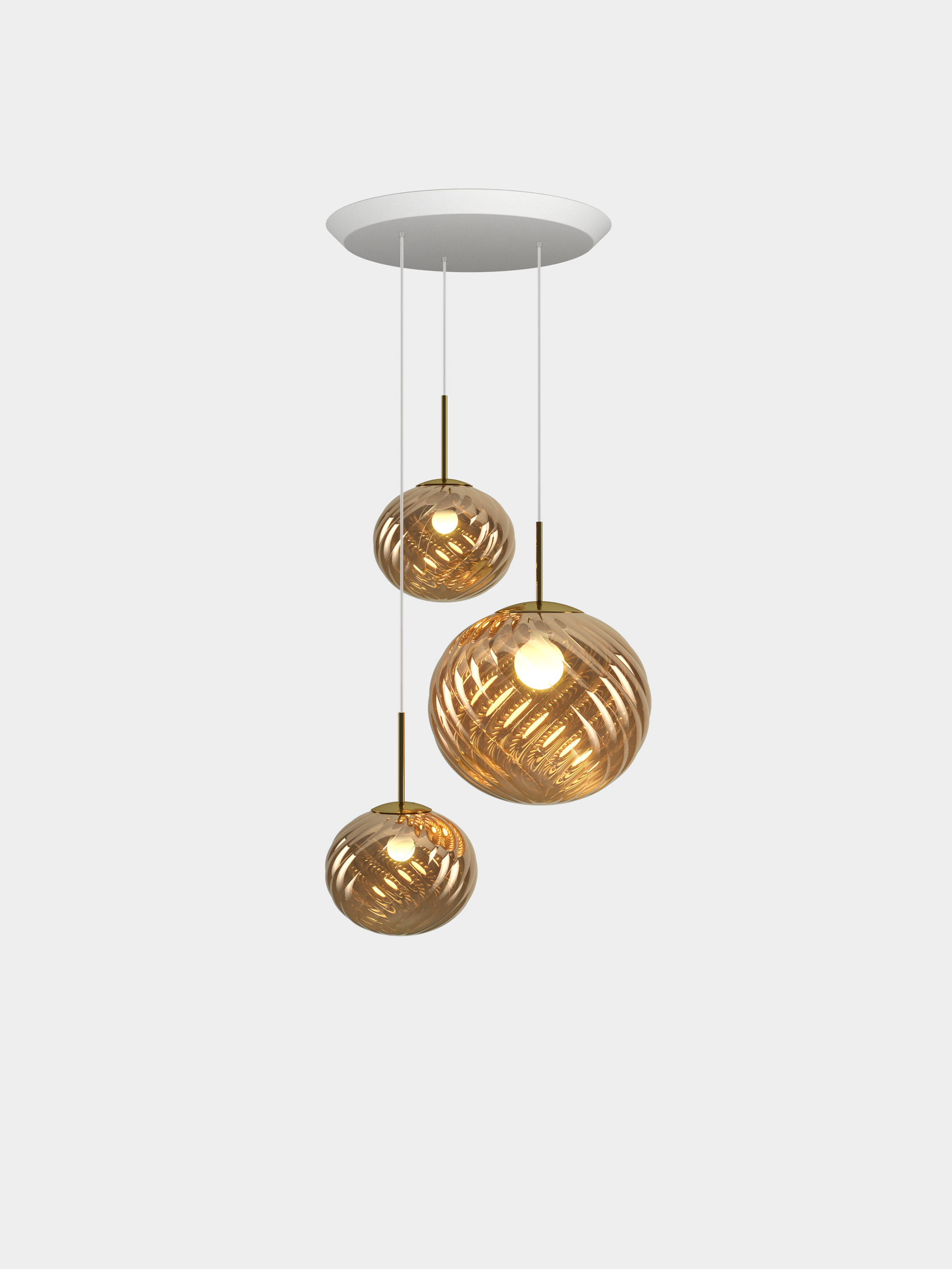 Whirl Pendant System Trio Round Gold EU Bulb / Trio-Round / Gold